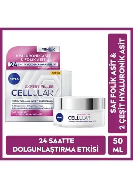 Nivea Hyaluron Cellular Filler Gündüz Kremi SPF30: Hücreleri Yenileyen ve Sıkılaştıran Bakım Ürünü