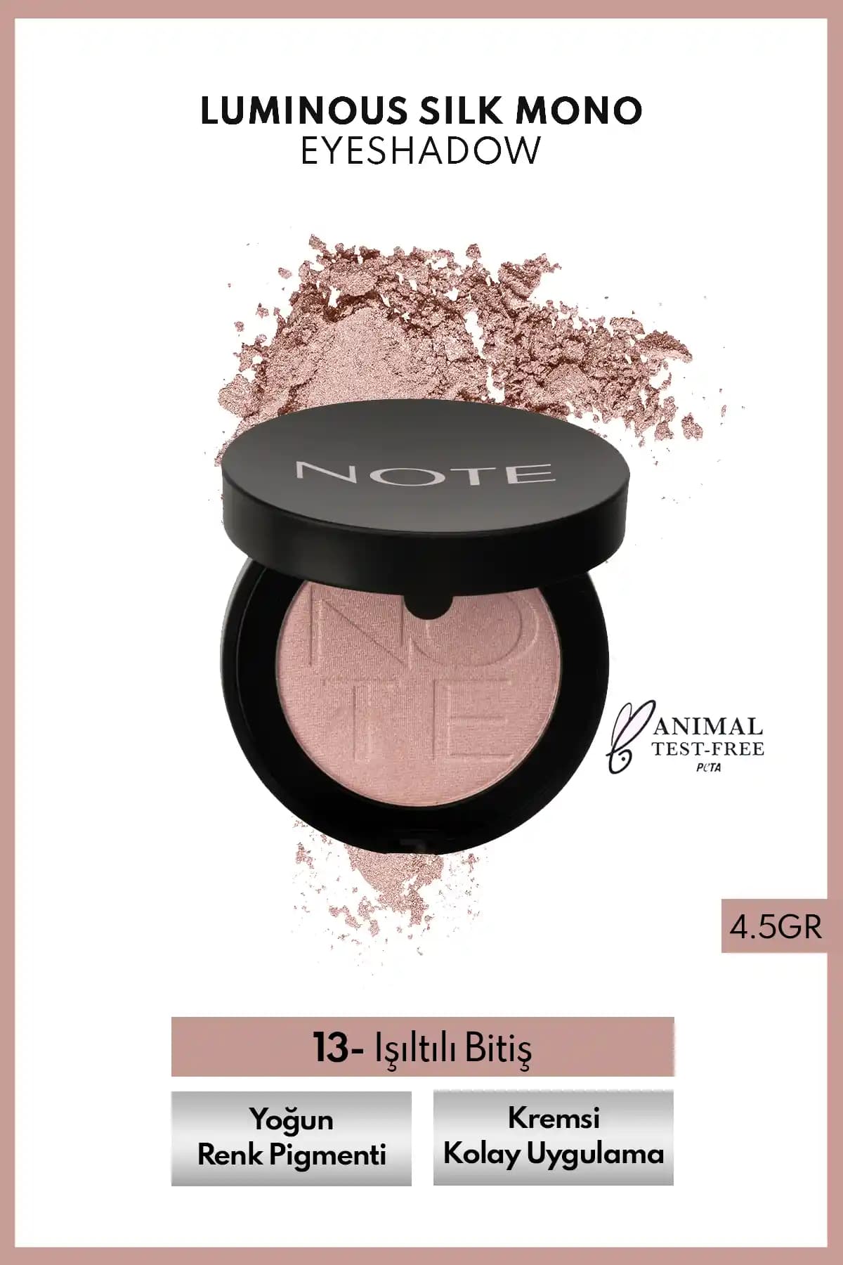 Note Cosmetics Luminous Silk Tekli Göz Farı 13 Somon Doğal ve Kalıcı Makyaj İçin Uygun