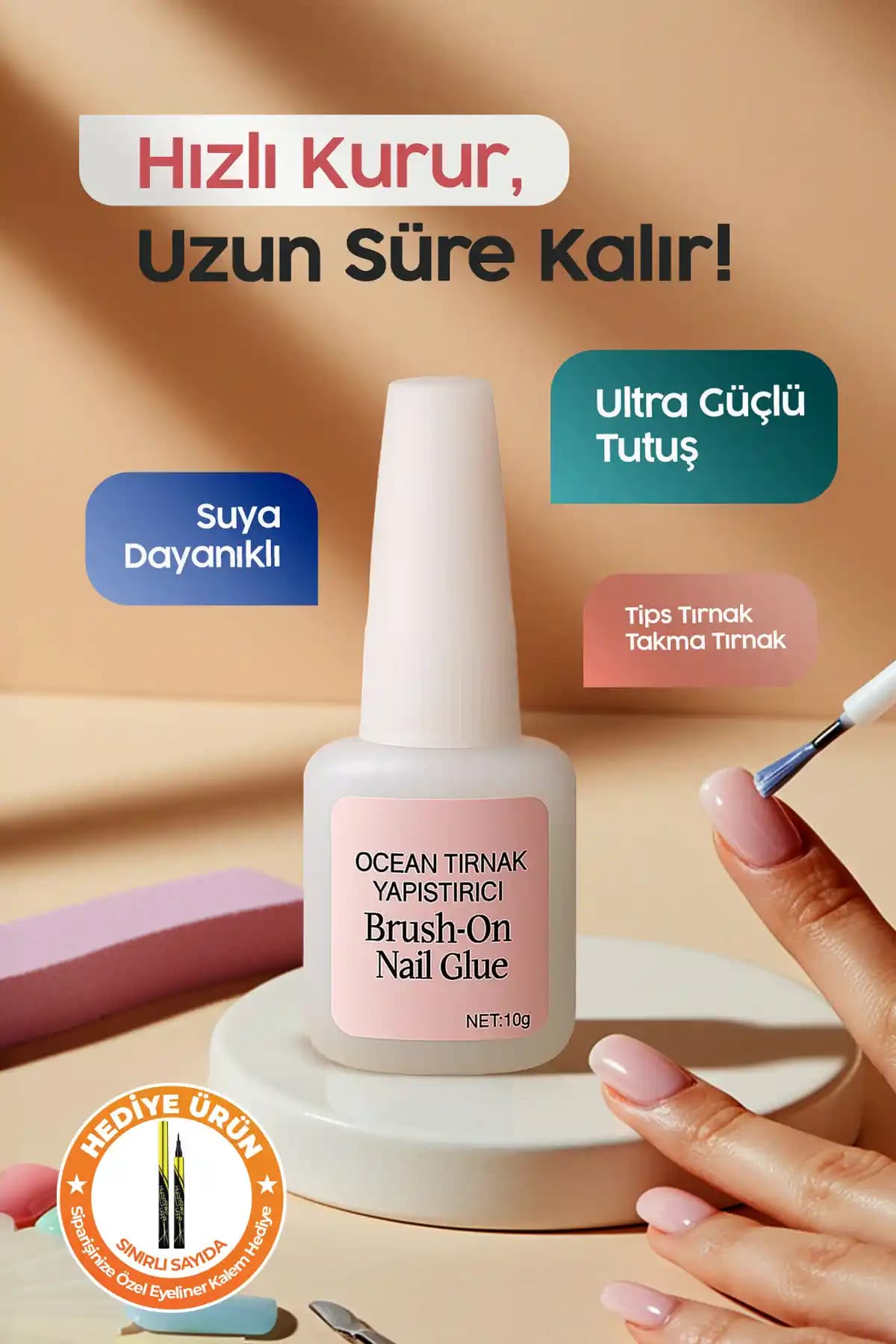 Ocean 10 gr Fırçalı Tırnak Yapıştırıcısı Güçlü ve Pratik Kullanım İçin Uygun