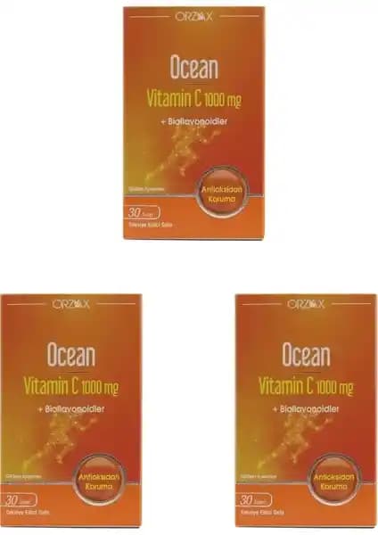 Orzax Ocean Vitamin C 1000 Mg Bağışıklık ve Cilt Sağlığı İçin Güçlü Takviye Ürünü