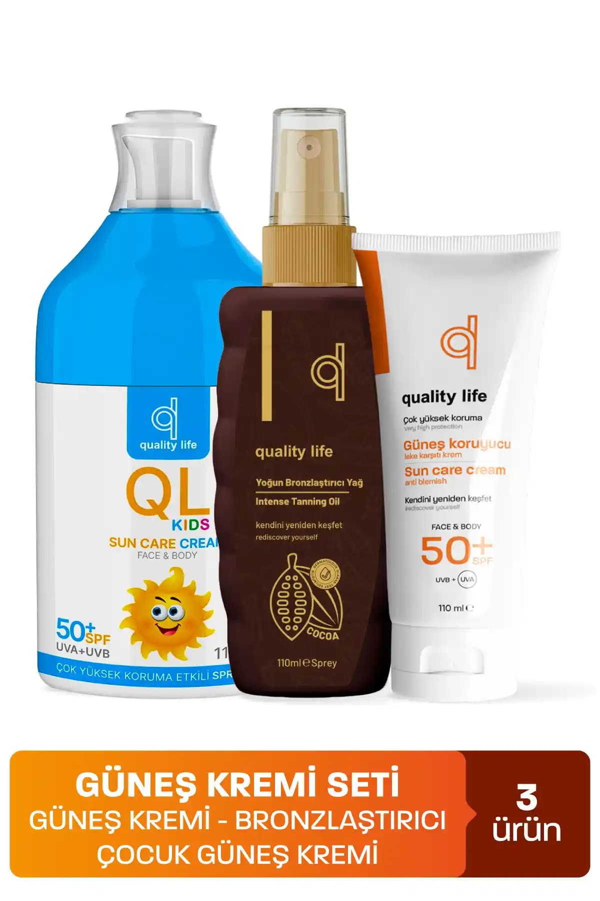 Quality Life QL 50 Faktör Güneş Kremi Seti: Yüksek Koruma ve Çok Yönlü Kullanım Özellikleri