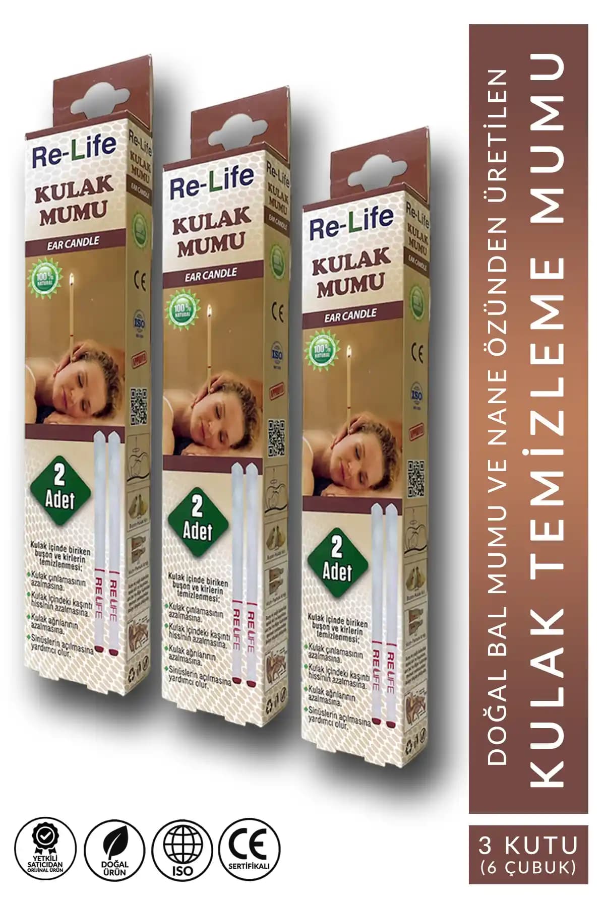 Relife Kulak Temizleme Mumları Türkiye Menşeli Doğal Kulak Bakım Ürünü
