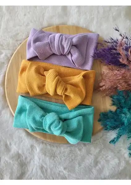 Seher Bebe Butik Kız Bebek Ribana Bandana 3'lü Seti Yüksek Kalite ve Şıklık Sunar