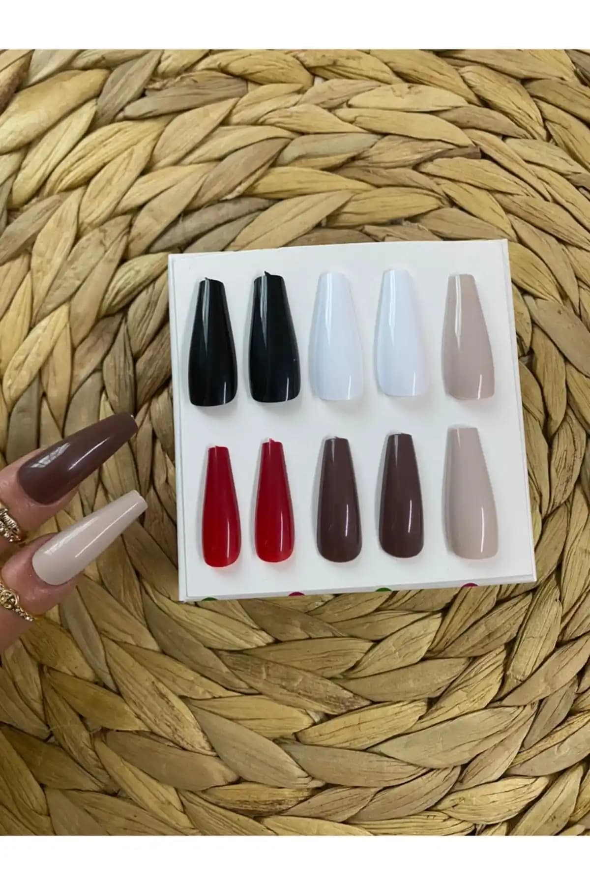 SYBELLE Kozmetik 100 Adet Renkli Mixer Balerin Takma Tırnak Seti Profesyonel ve Kişisel Kullanım İçin