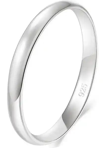 Takı Dükkanı 2 mm Bombeli Süper İnce Gümüş Alyans: Zarif ve Dayanıklı Modern Tasarım