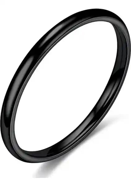 Takı Dükkanı 2mm Süper İnce Bombeli Parlak Çelik Alyans Yüzük İnce ve Dayanıklı Tasarım