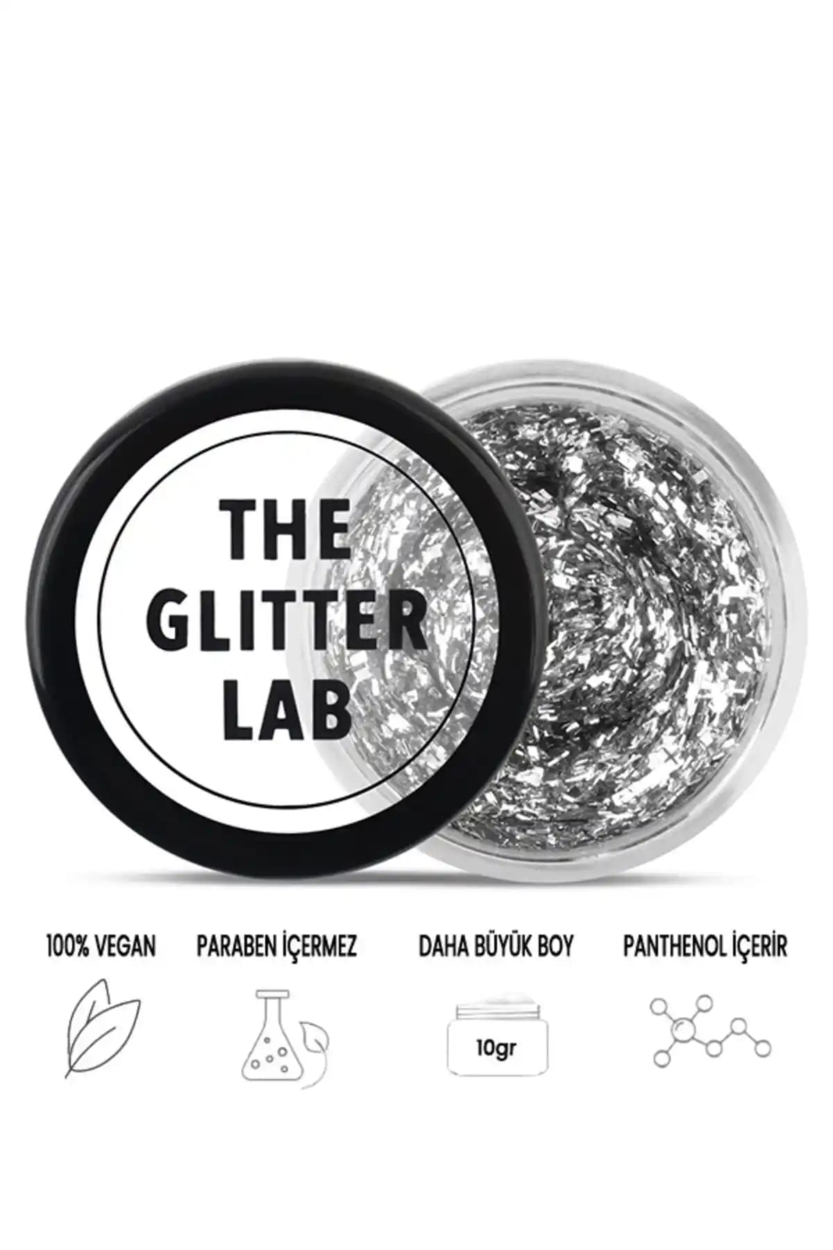 The Glitter Lab Jel Formlu Parlak Glitter Silver Snow - Dayanıklı ve Çok Yönlü Makyaj Parıltısı