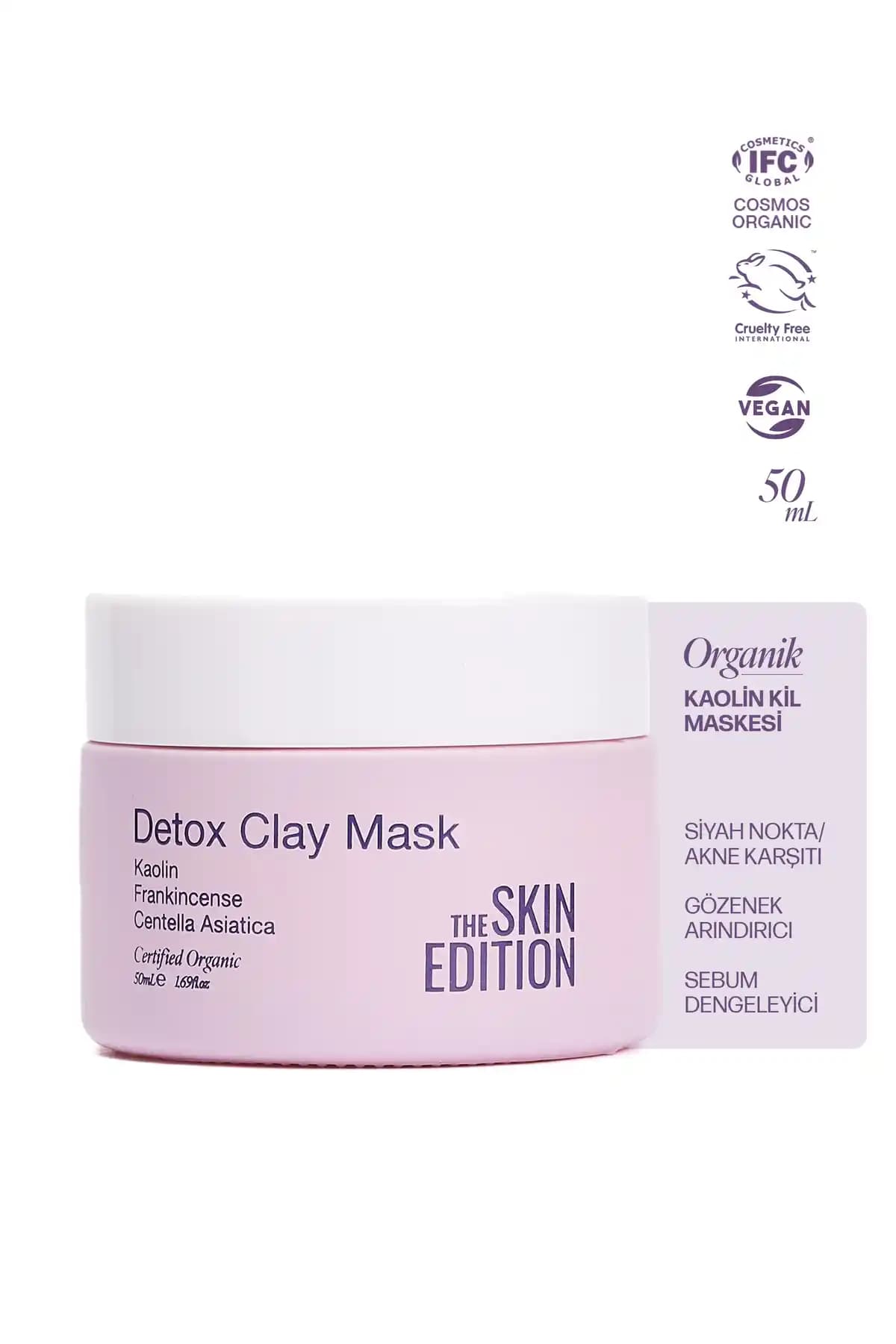 The Skin Edition Organik Sertifikalı Kaolin Kil Maskesi ile Derinlemesine Temizlik ve Gözenek Arındırıcı Etki