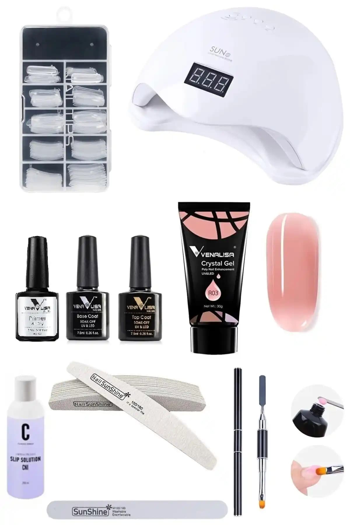 Venalisa Polygel Protez Tırnak Seti R03 ile Dayanıklı ve Estetik Tırnaklar Yaratın