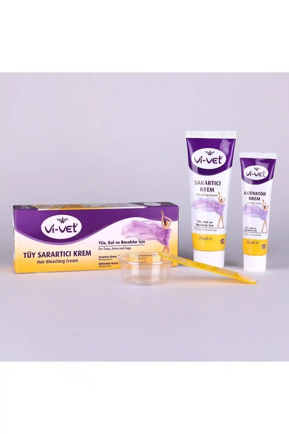 Vi Vet Tüy Sarartıcı Krem 70 ml ve 35 ml ile doğal görünümde tüy açma çözümü