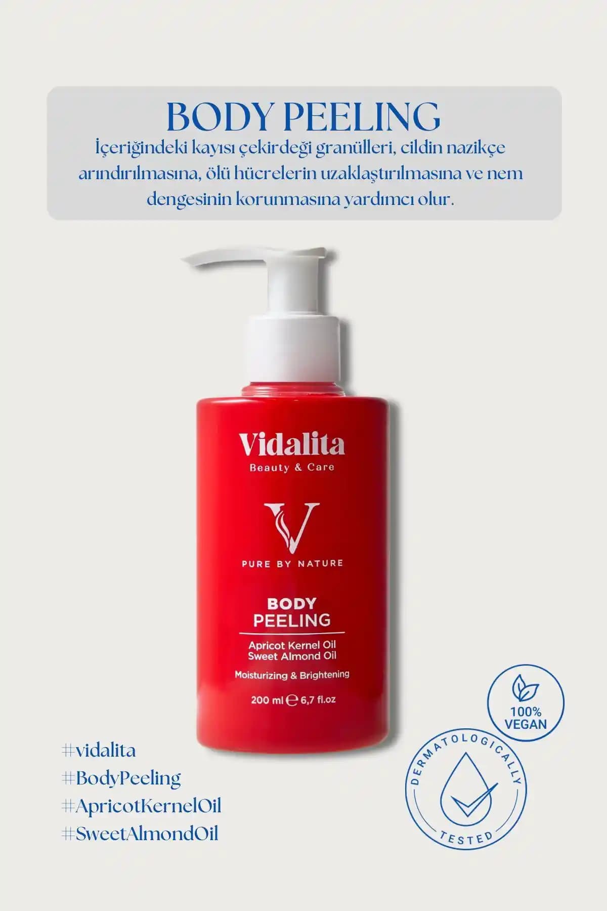 Vidalita Doğal Vücut Peelingi: Hassas Ciltler İçin Güvenli ve Etkili Temizlik Ürünü