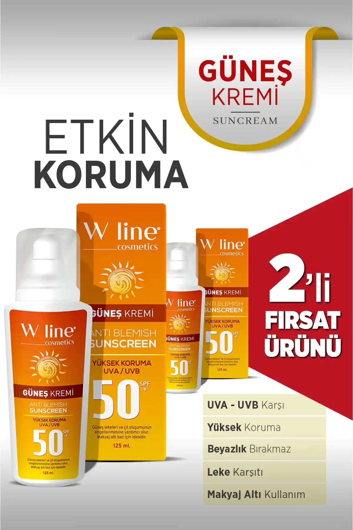 Wline Yüksek Korumalı SPF 50+ Güneş Kremi: Günlük ve Yoğun Güneş Koruma Çözümü