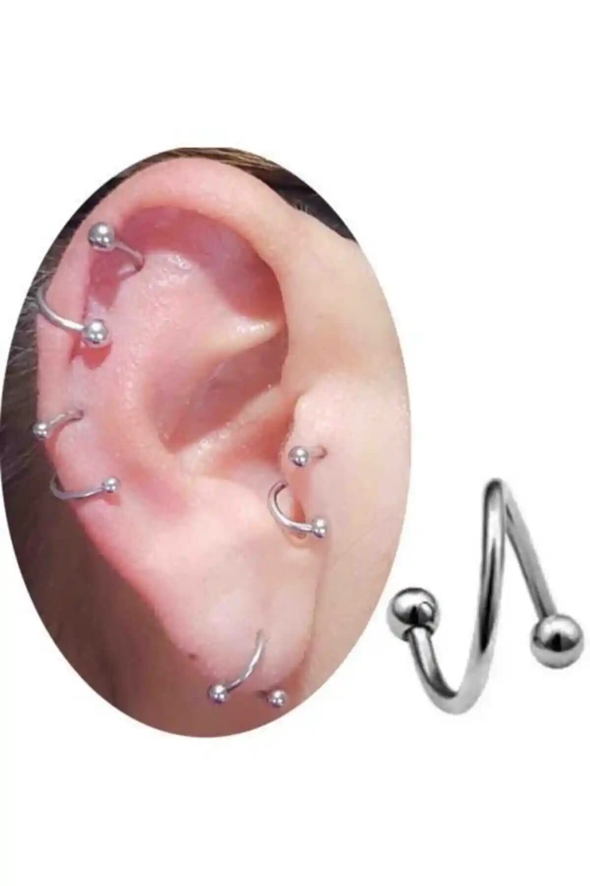 6 mm Cerrahi Çelik Kulak Piercingleri Tragus Helix Kıkırdak Estetik ve Dayanıklı Tasarım