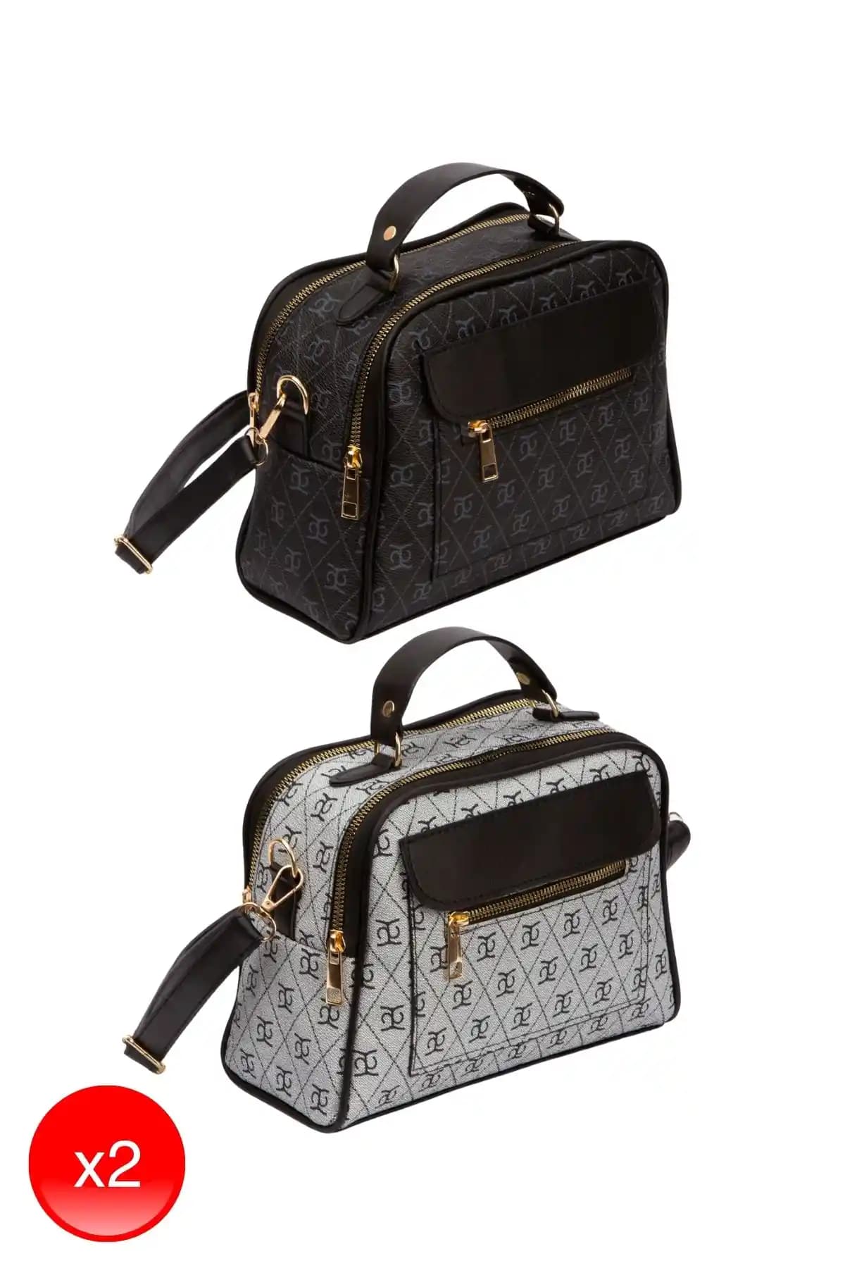 Adelina Bags Kadın Desenli El ve Omuz Çantası Seti Modern ve Şık Tasarım