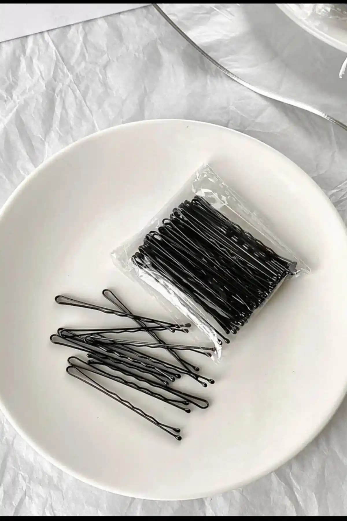 Alyeska Tel Toka Firkete 100 Adet Siyah Saç Tokası Günlük ve Şık Kullanım İçin