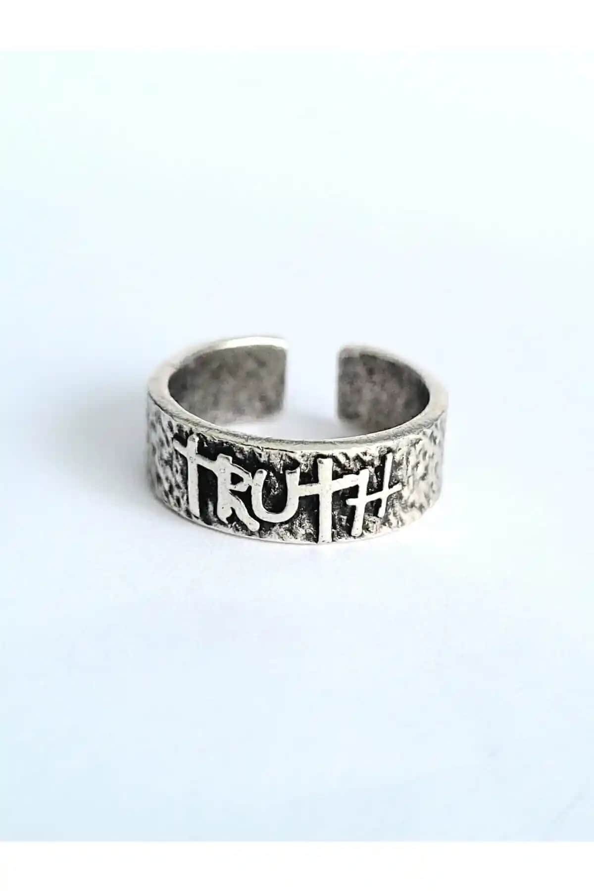 Antik Dolunay Gümüş Kaplama El Yapımı Yüzük - Şık ve Dayanıklı Takı Seçeneği