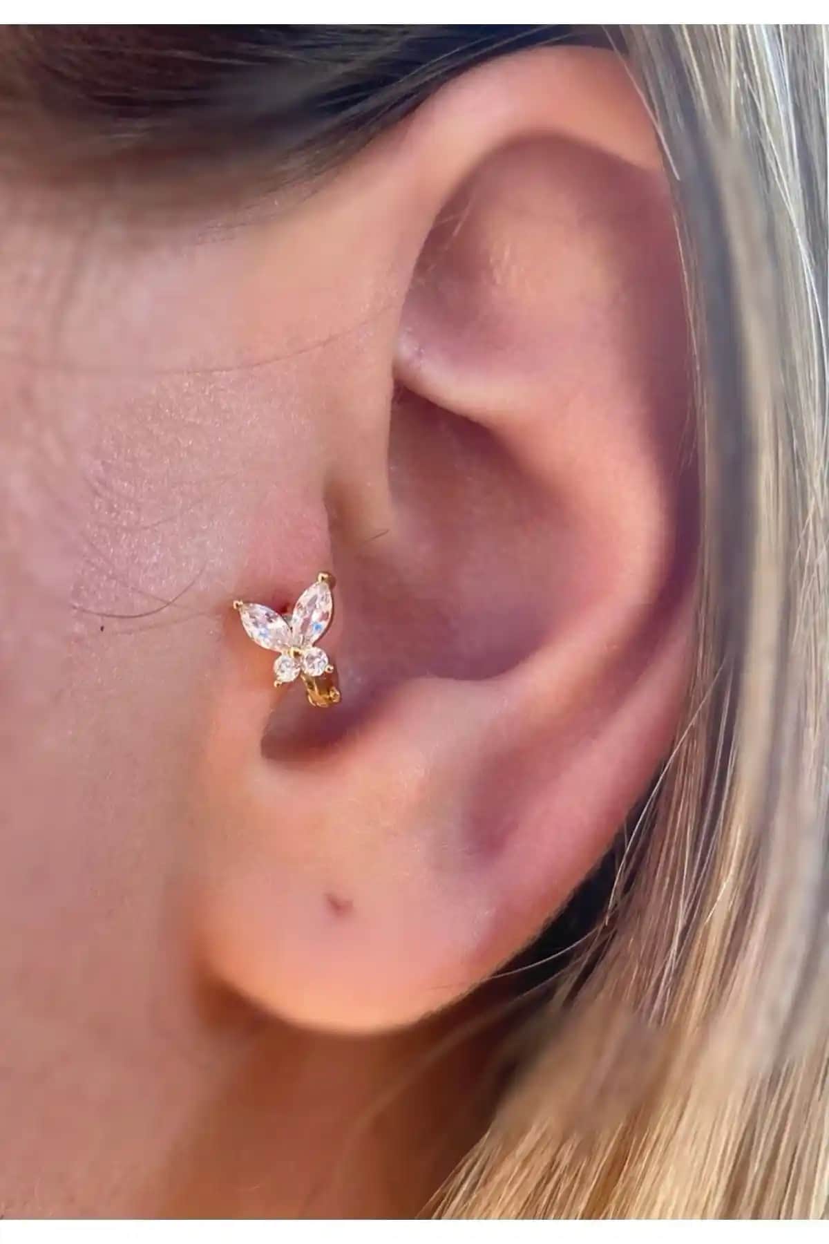 Arescollection Cerrahi Çelik Kelebek Halka Piercing ile Şıklığınızı Tamamlayın