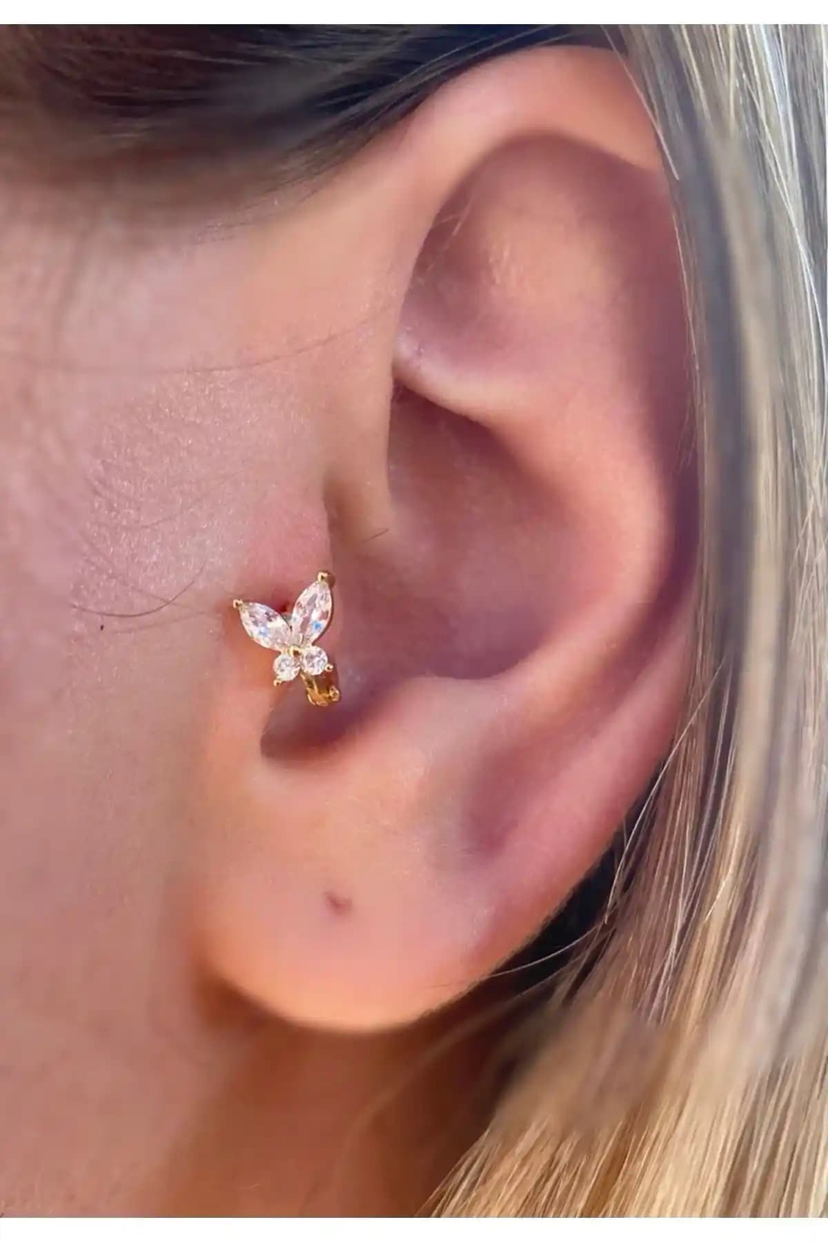 Arescollection Cerrahi Çelik Kelebek Halka Piercing ile Şıklığınızı Tamamlayın