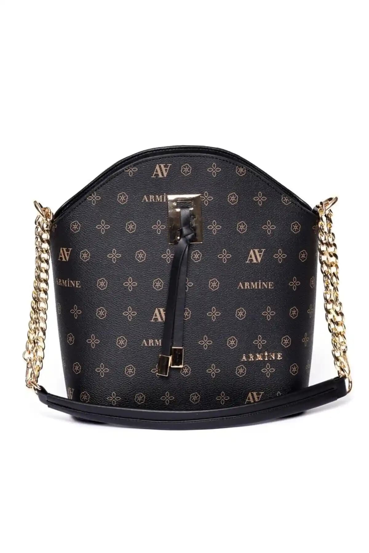 Armine 102 Siyah Baskılı Çanta Günlük Kullanım İçin Şık ve Dayanıklı Tasarım