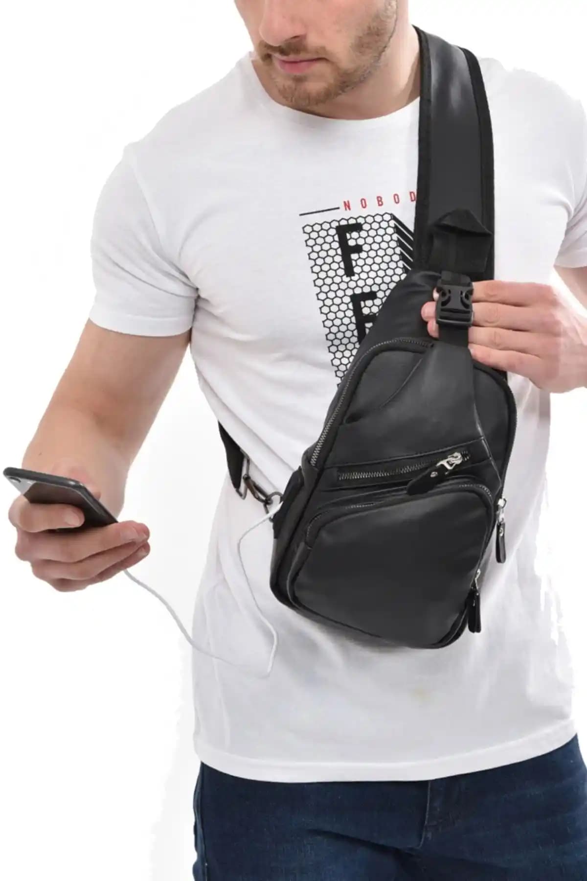 Av A Dos Unisex Yıkama Deri Çanta Çapraz Askılı Seyahat ve Günlük Kullanım İçin