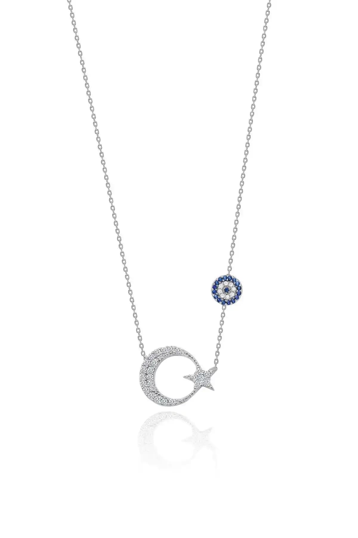 Aykat İnce Zincirli Ay Yıldızlı Gümüş Kolye: Zarif ve Anlamlı Takı Seçenekleri
