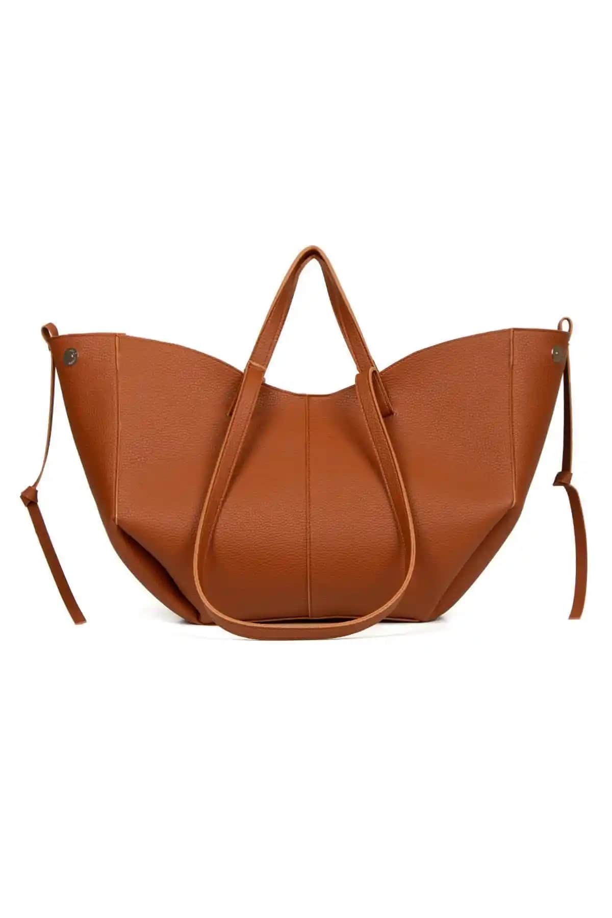 BAHELS Kadın A Kalite Vegan Deri Büyük Kapasiteli El ve Omuz Çantası