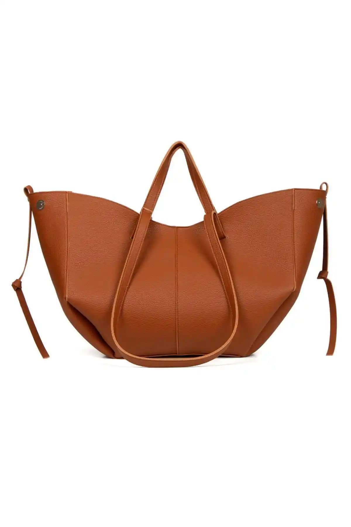 BAHELS Kadın A Kalite Vegan Deri Büyük Kapasiteli El ve Omuz Çantası