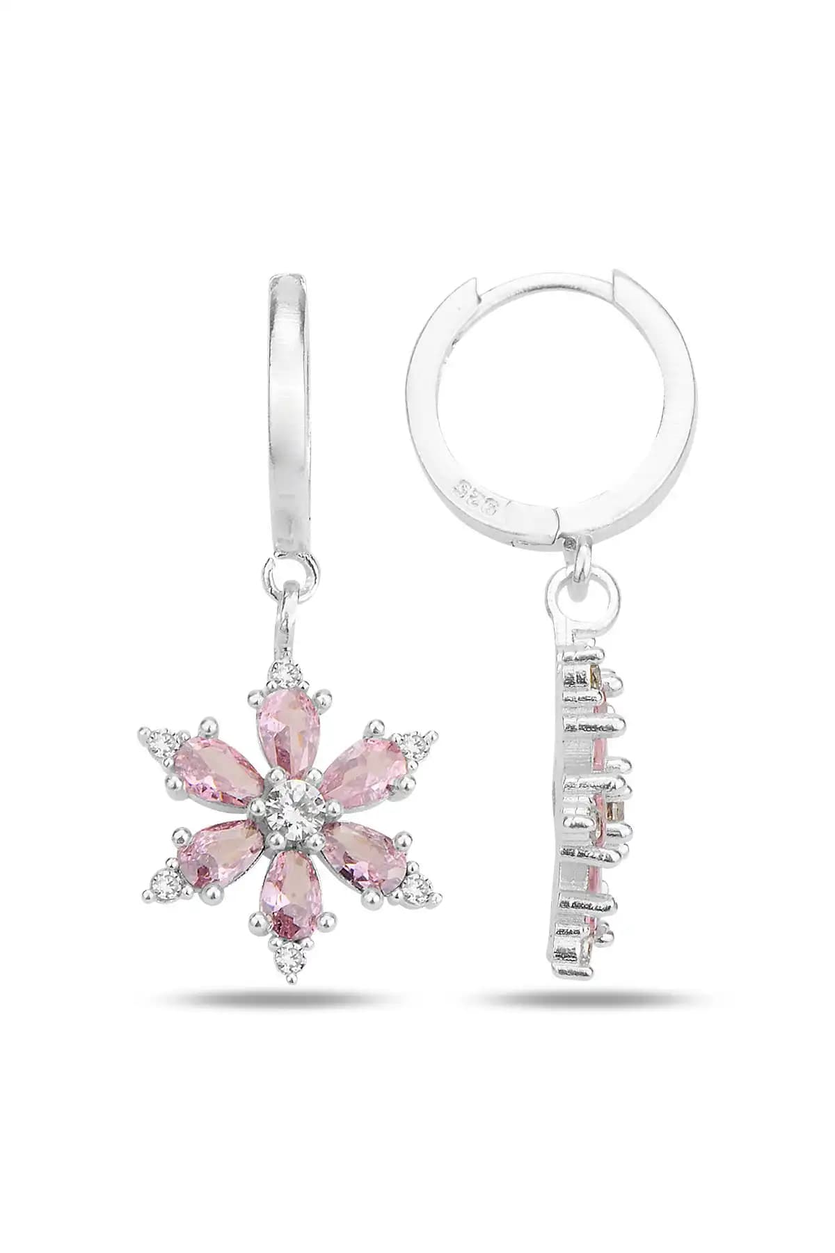 Bilsen Store Gümüş Kaplamalı Beyaz Zirkon ve Pembe Damla Taşlı Küpe Karşılaştırması 2