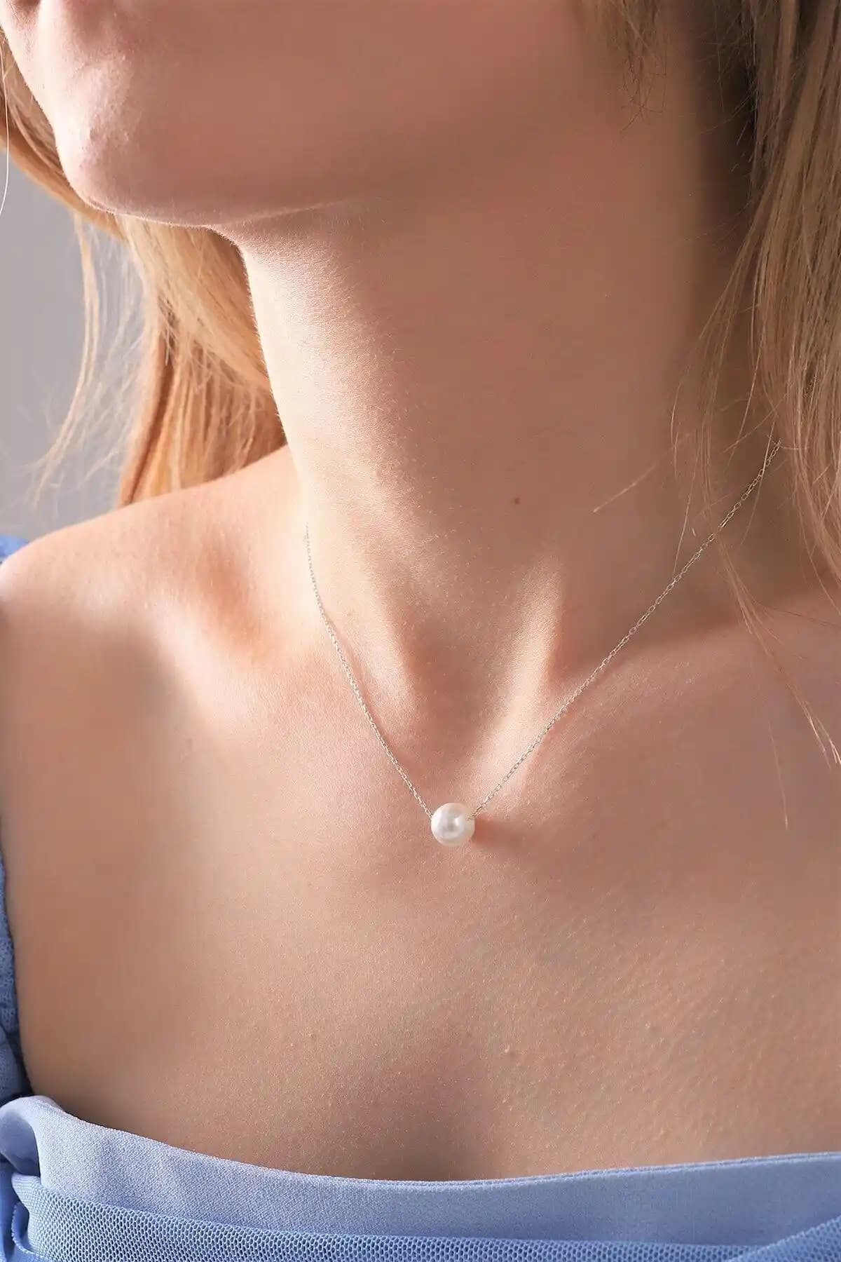 Bilsen Store Kadın 925 Ayar Gümüş İnci Serisi Kolye - Zarif ve Dayanıklı Tasarım