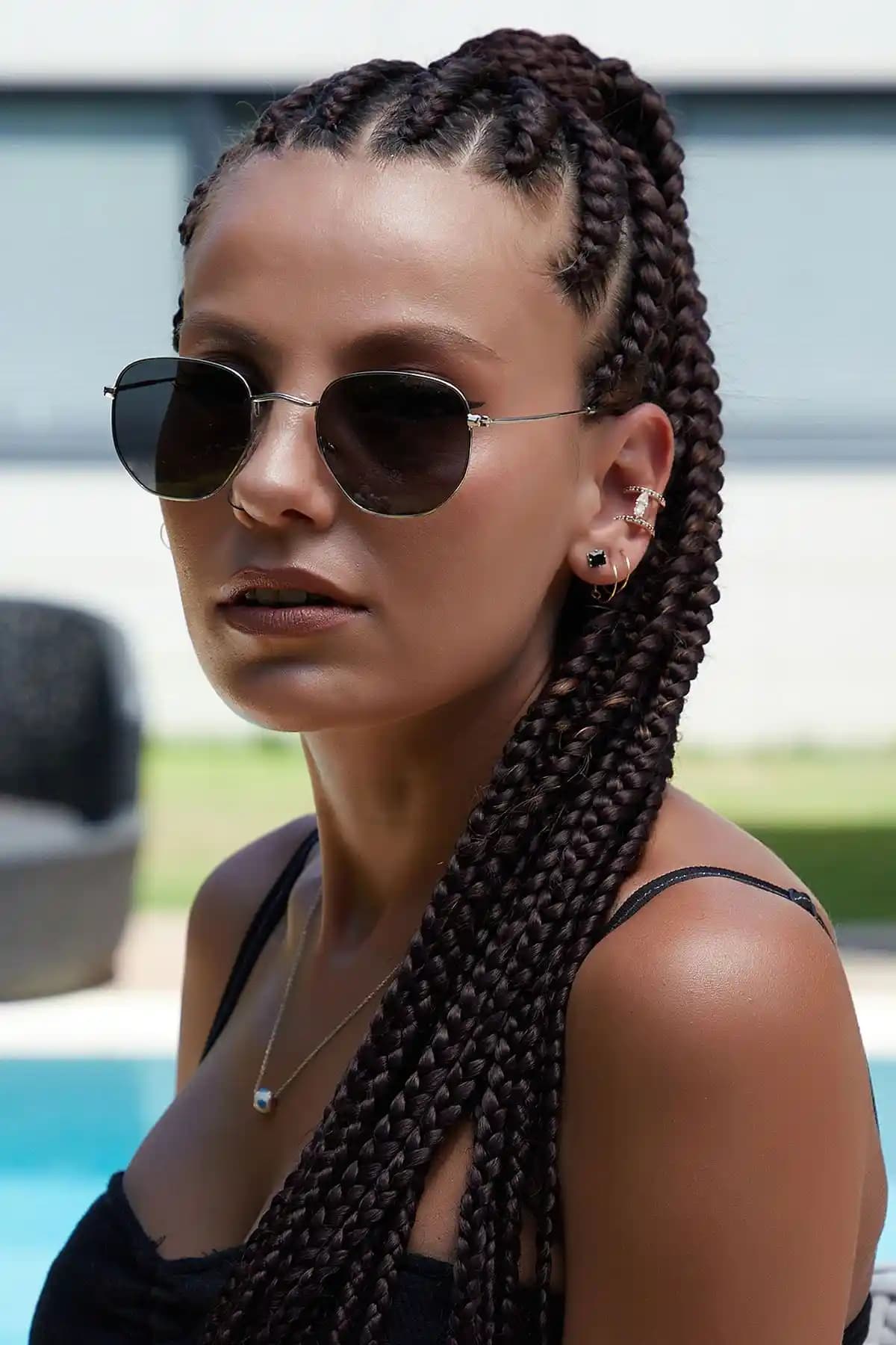 By Harmony Gümüş Siyah Unisex Güneş Gözlüğü Modern ve Şık Tasarım ile Göz Koruma Özellikleri