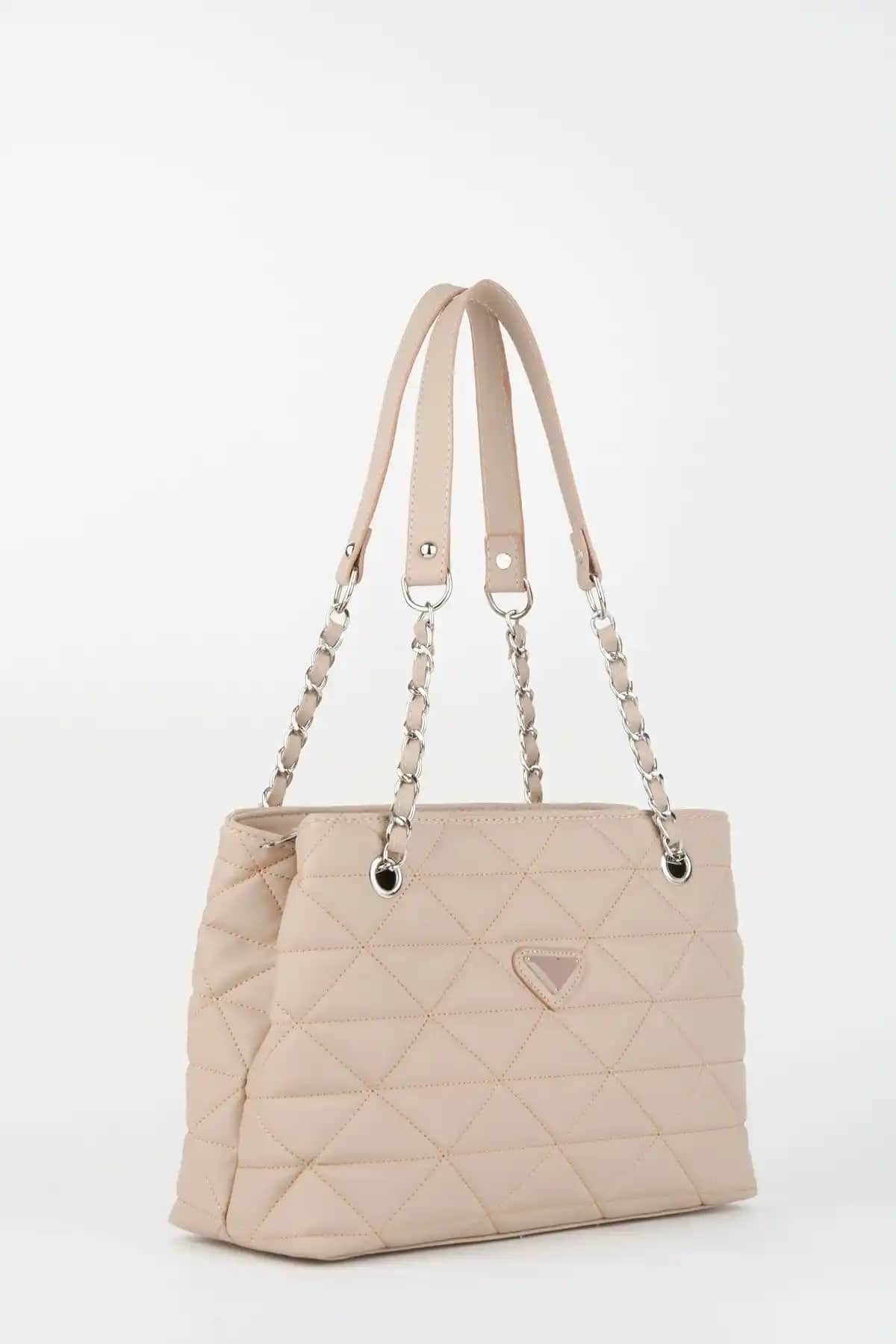 Çanta Park Saten Vizon Kapitone El ve Omuz Çantası Günlük Şıklık ve Fonksiyonellik