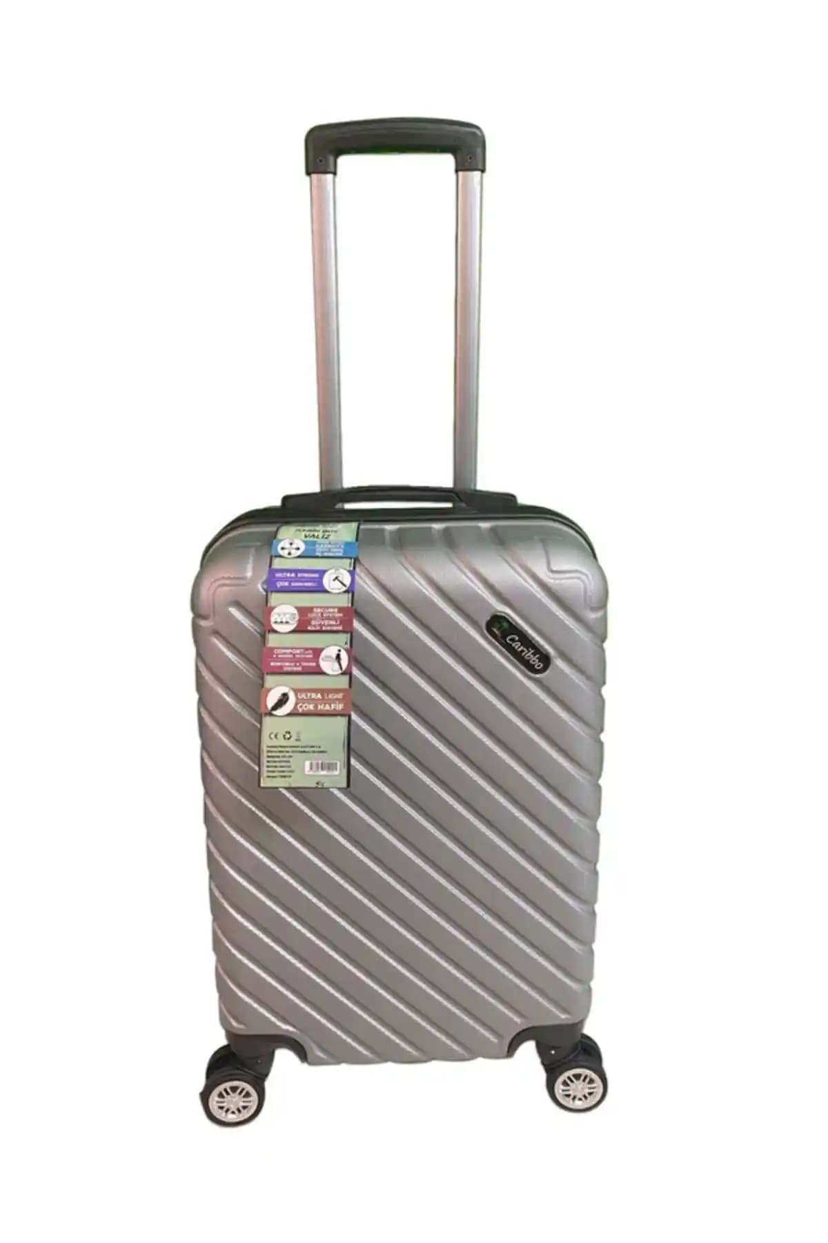 Caribbo KV-49 Gri Kabin Boy Valiz: Hafif, Şık ve Dayanıklı Seyahat Çözümü