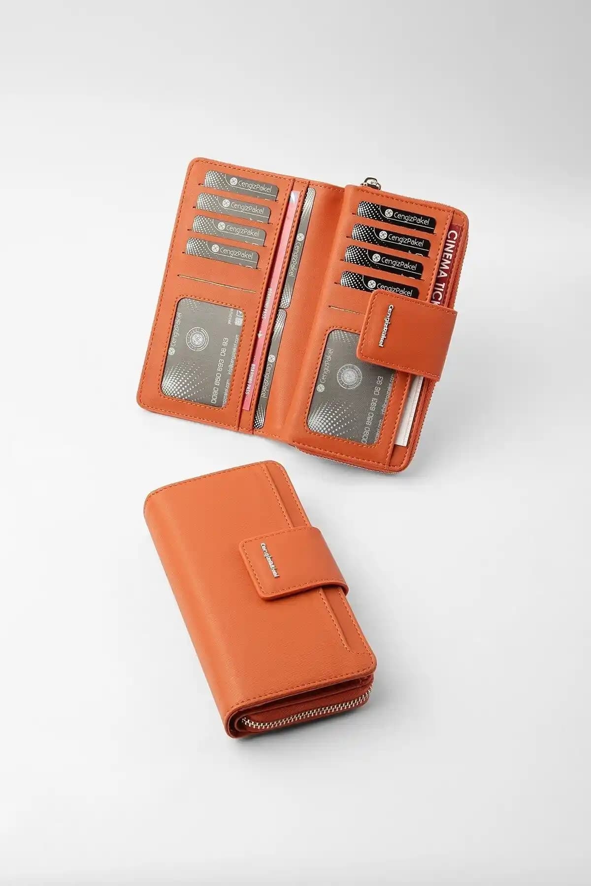 Cengiz Pakel Kadın Cüzdanları Karşılaştırması Kiremit ve Mürdüm Renk Modelleri