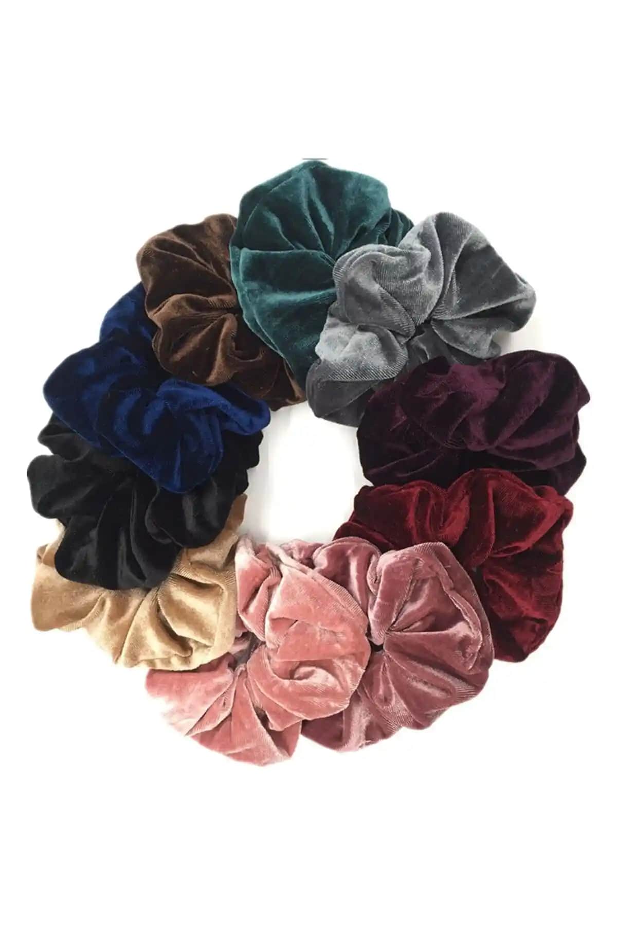 Çınar Bahçesi 5'li Kadife Lastik Toka Seti Günlük Şıklık ve Konfor Sunar