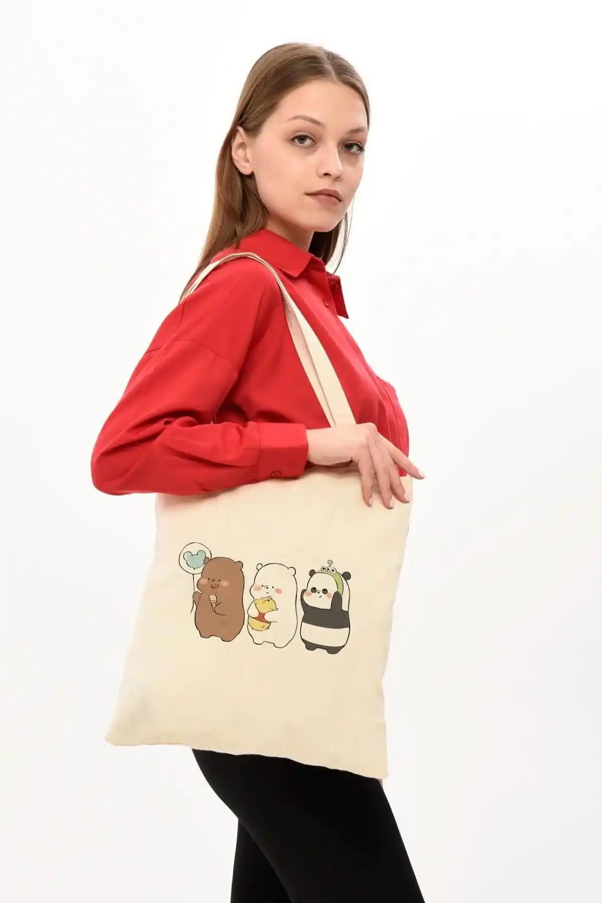 Çınar Bez Çanta 3 Yakın Dost Baskılı Organik Pamuklu Çevre Dostu Tasarım