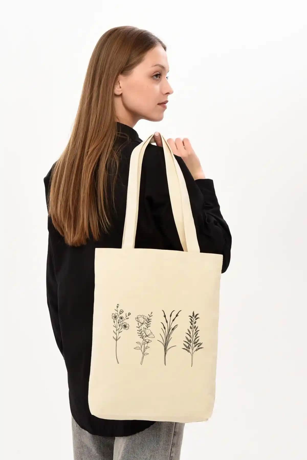 Çınar Bez Çanta Karşılaştırması: Kanvas ve Yeşil Dallı Mavi Çiçekler Tasarımları