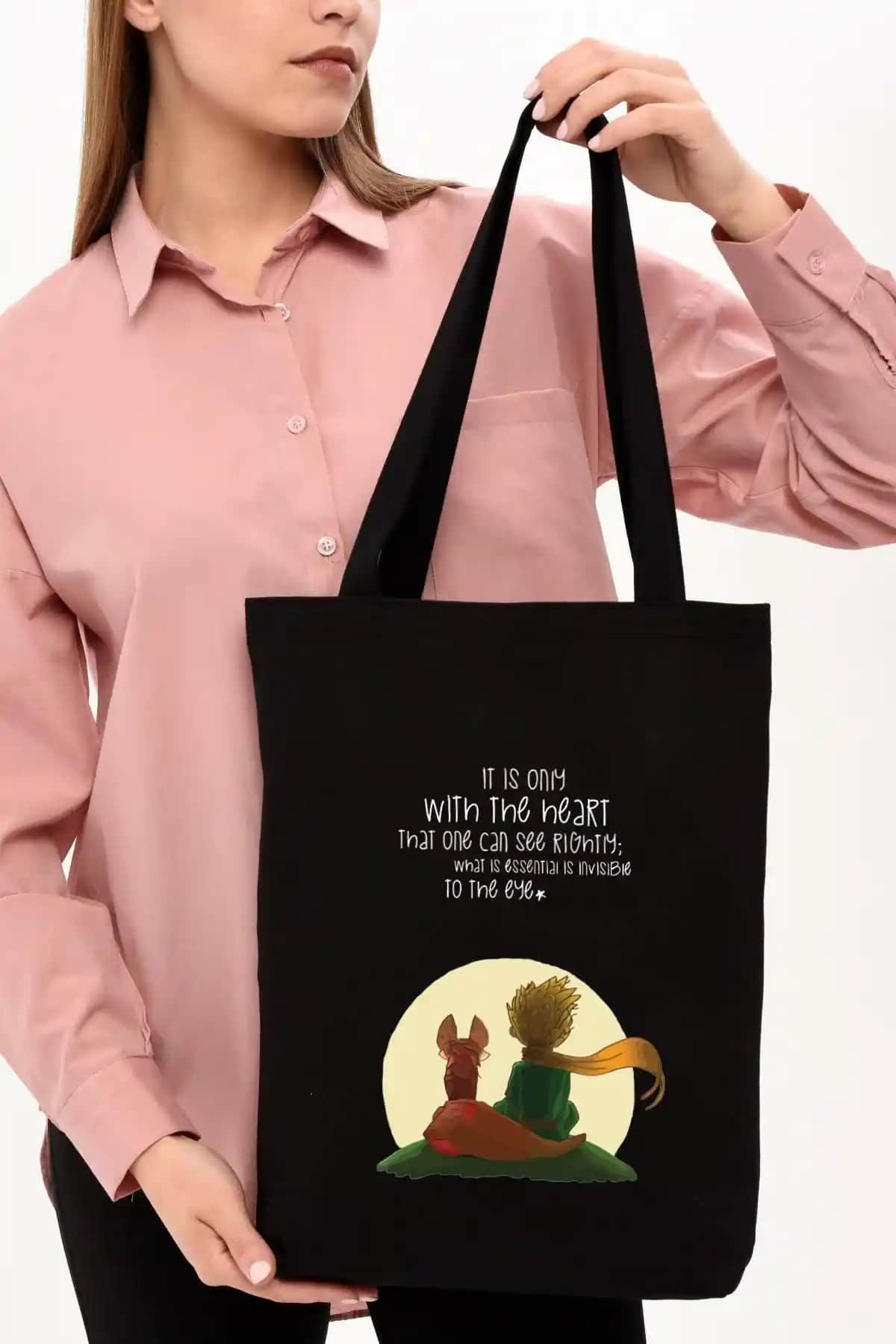 Çınar Bez Çanta Siyah Kanvas Baskılı Günlük Kullanım ve Sürdürülebilirlik Özellikleri