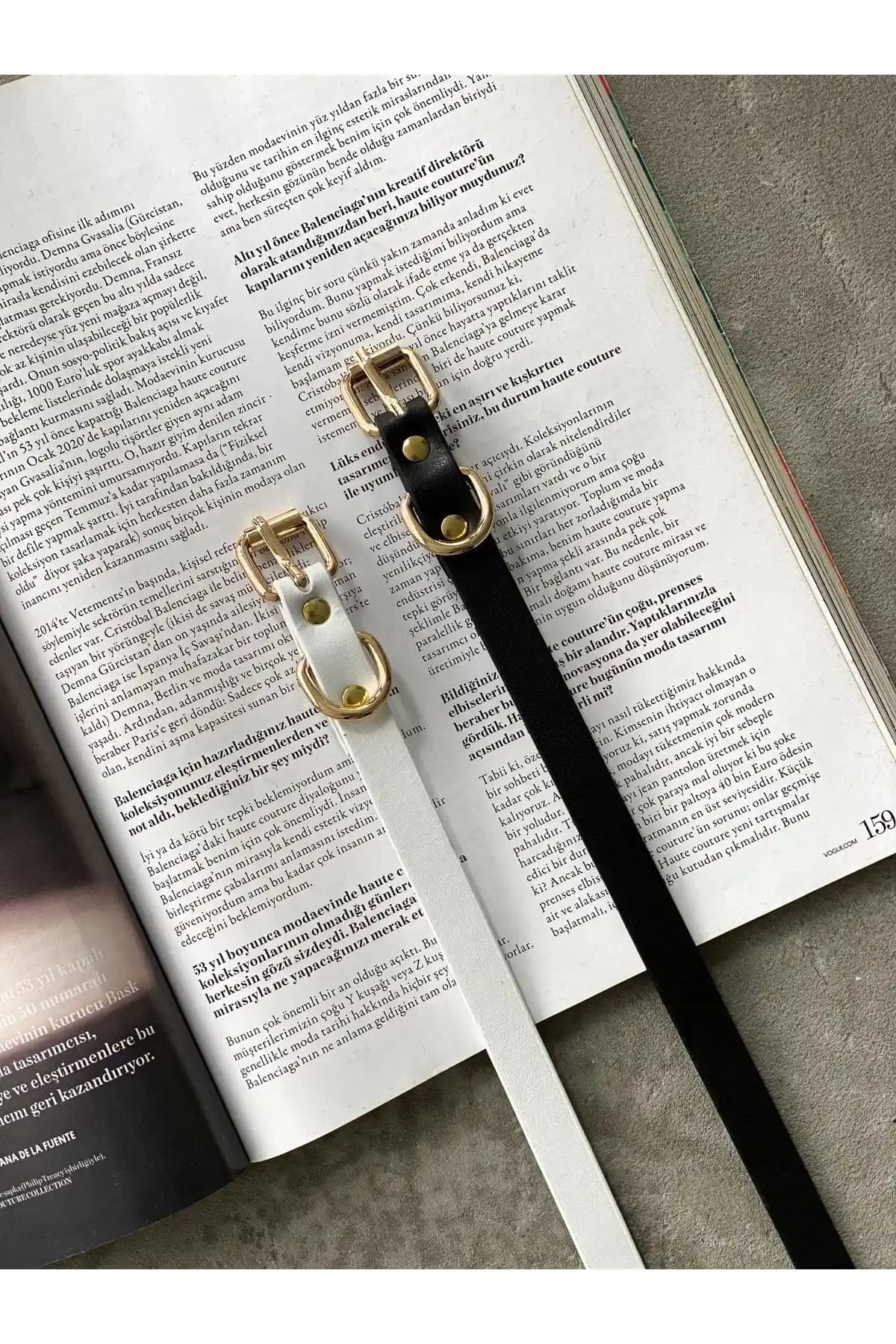 coaksco Basic 2'li Beyaz ve Siyah Suni Deri Kemer Seti Modern ve Dayanıklı Tasarım