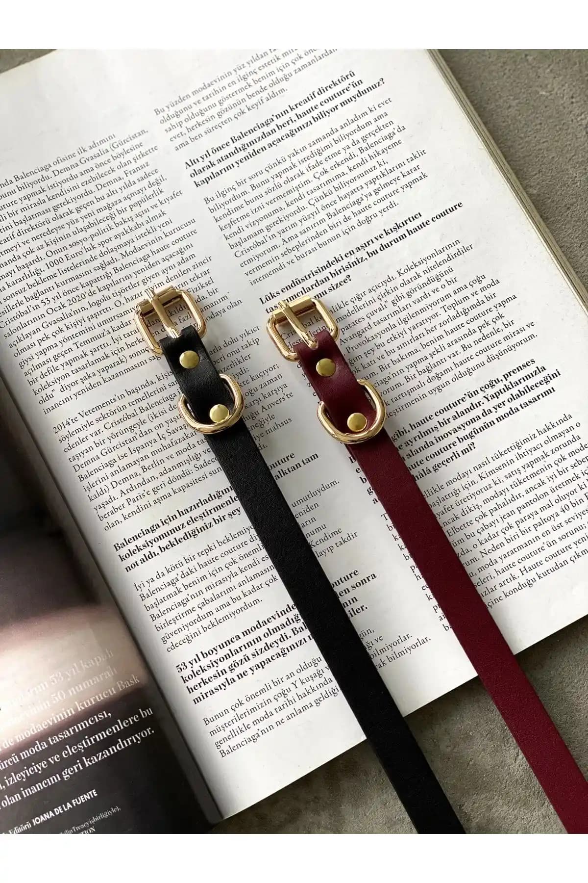 Coaksco Basic 2'li Bordo ve Siyah Suni Deri Kemer Seti Şıklık ve Dayanıklılık Sunar