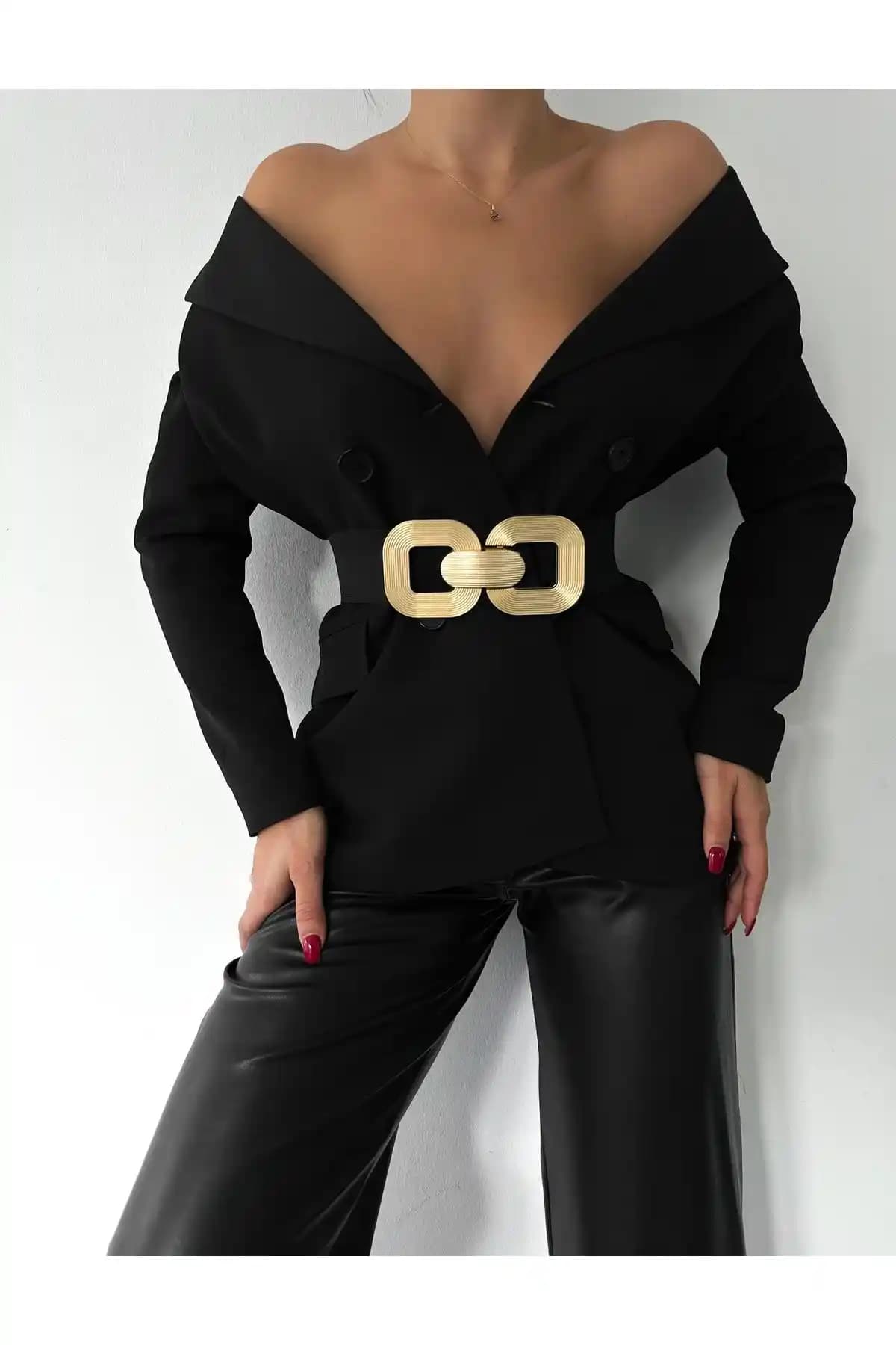 Coaksco Kemer Karşılaştırması: Çizgili Gold Lastik ve İnce Lastikli Gold Toka Kemer