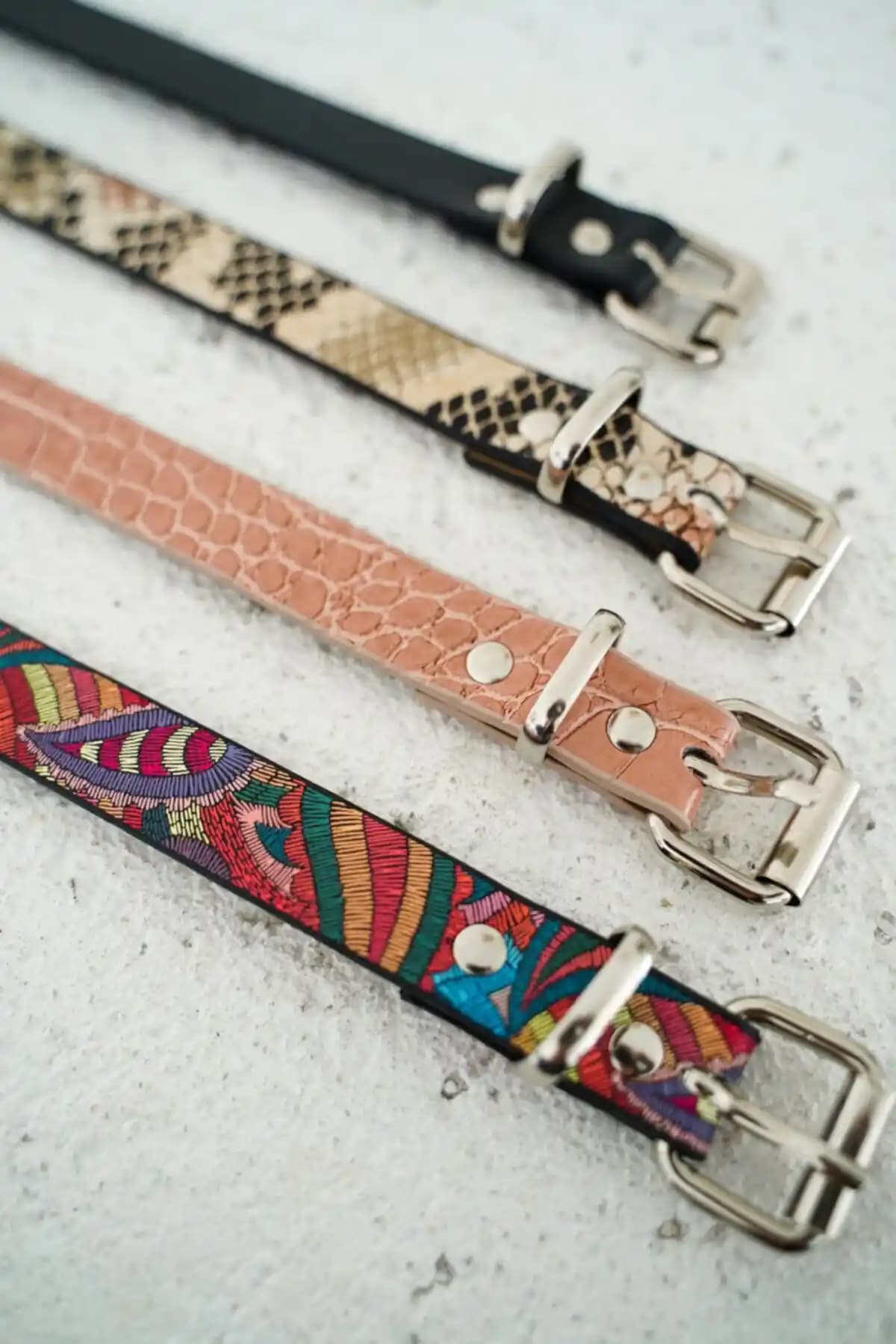 Coaksco Renkli 4'lü Kemer Seti Şık ve Dayanıklı Aksesuarlar Kadın ve Erkekler İçin