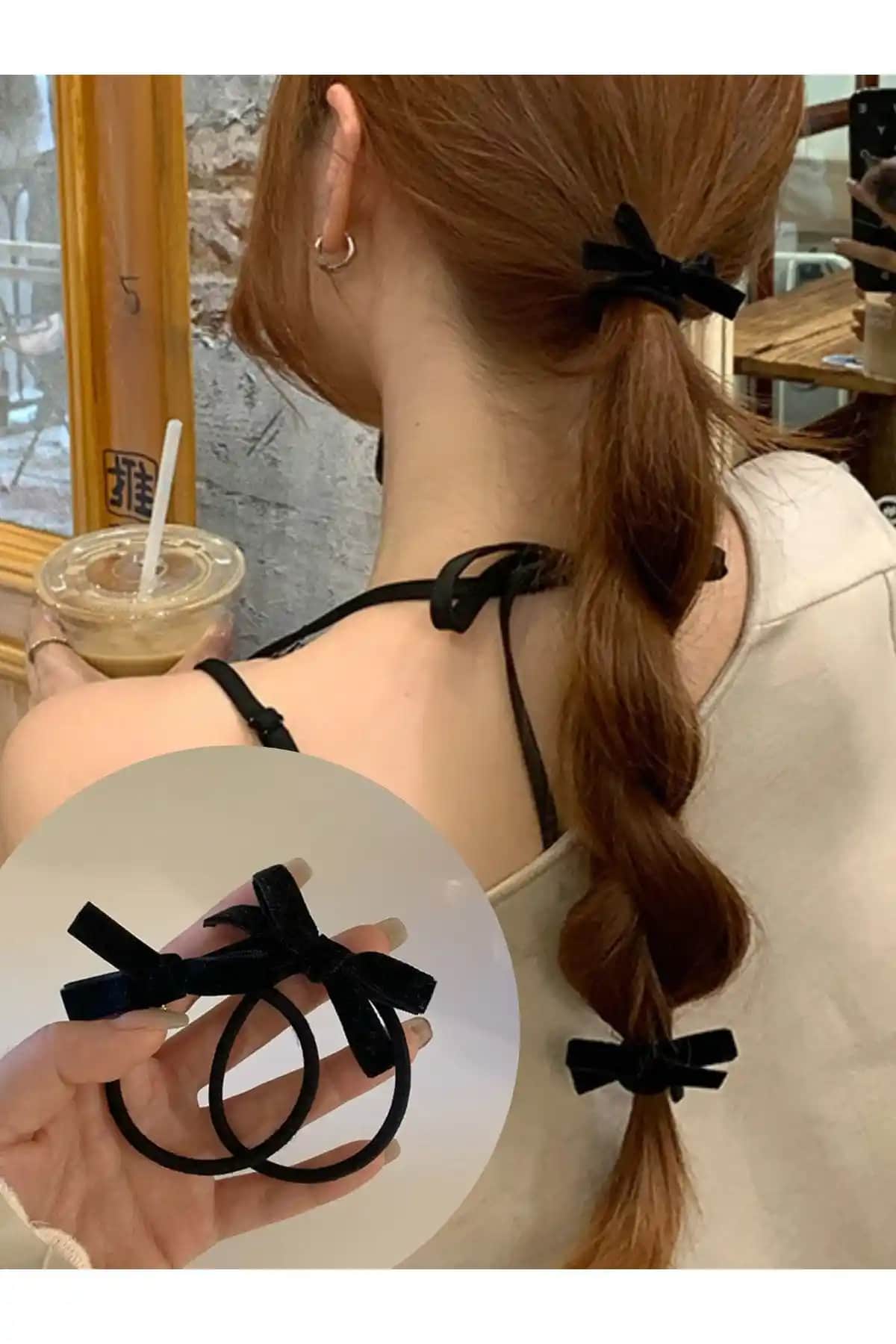 CSR Aksesuar 2'li Kadife Fiyonk Toka Seti - Şık ve Dayanıklı Saç Aksesuarları