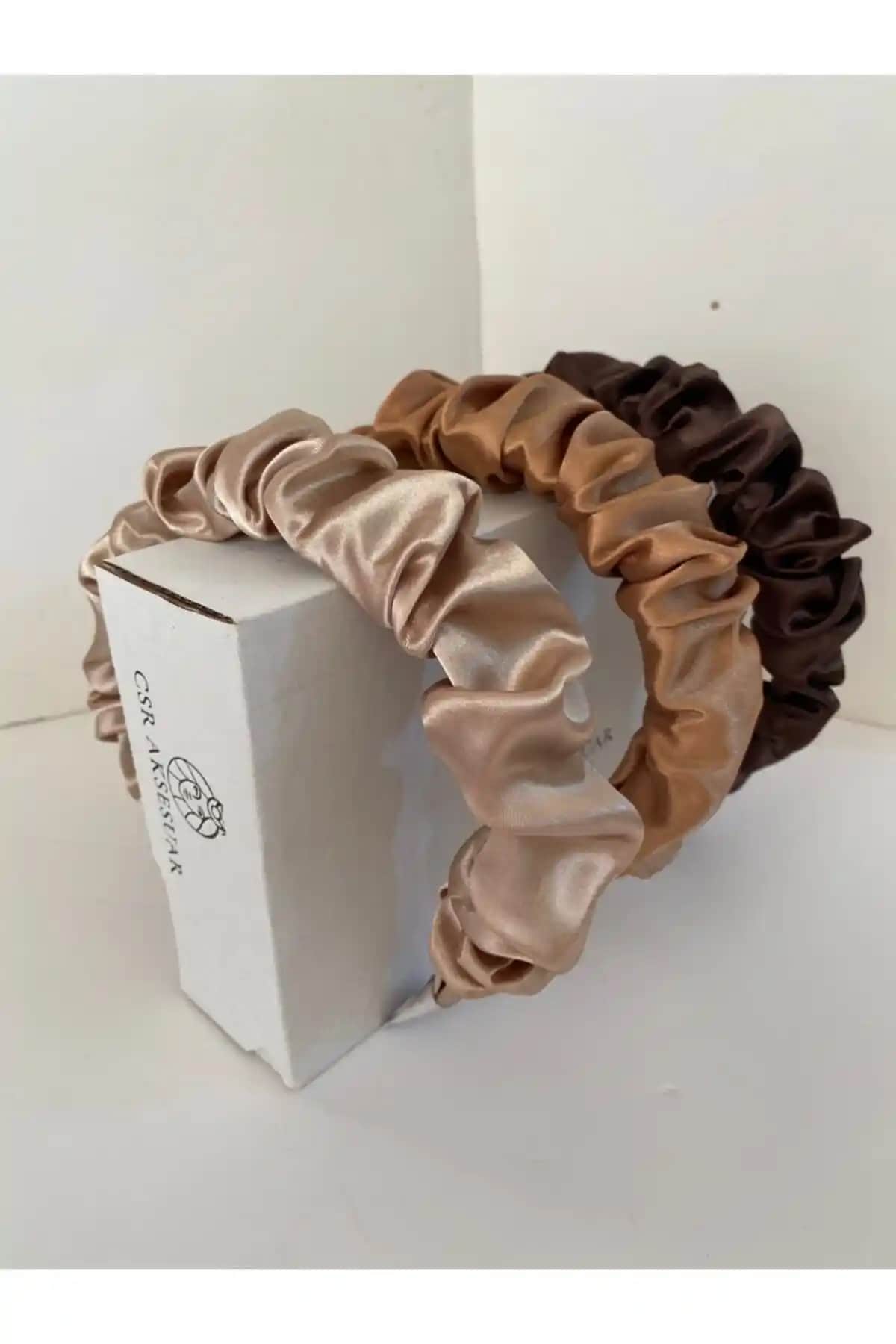 CSR AKSESUAR 3'lü Büzgülü Taç Seti Sonbahar Moda Trendleri İçin Uygun