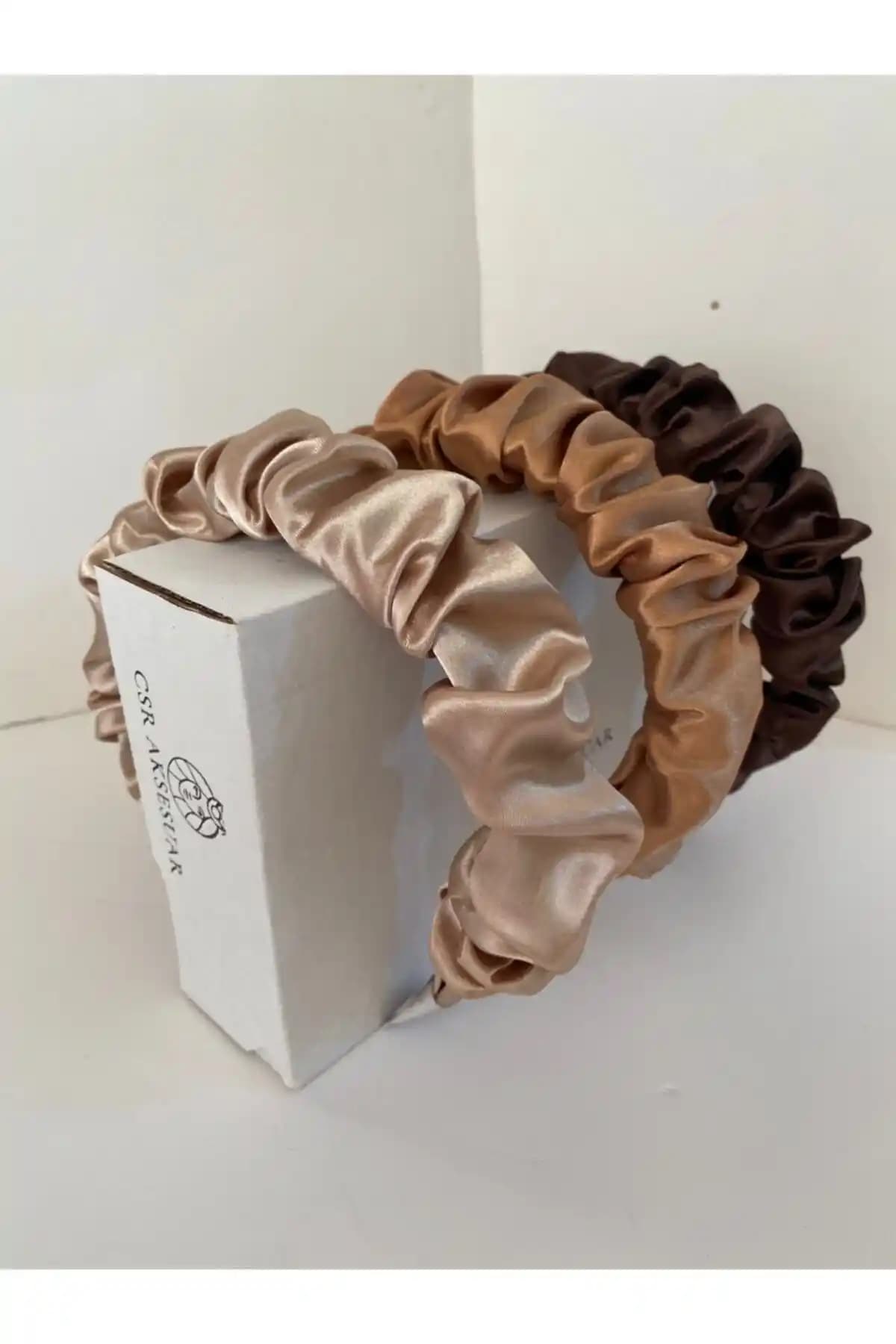 CSR AKSESUAR 3'lü Büzgülü Taç Seti Sonbahar Moda Trendleri İçin Uygun