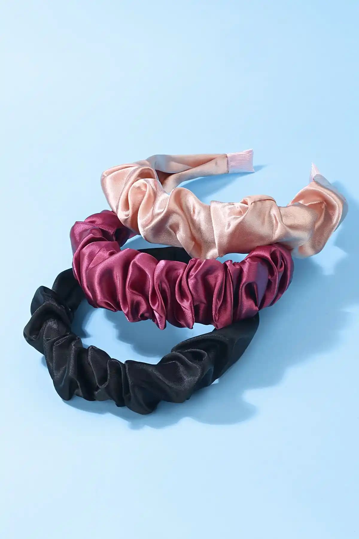 CSR AKSESUAR 3'lü Saten Taç Seti Kadın ve Çocuklar İçin Şık ve Rahat Aksesuar