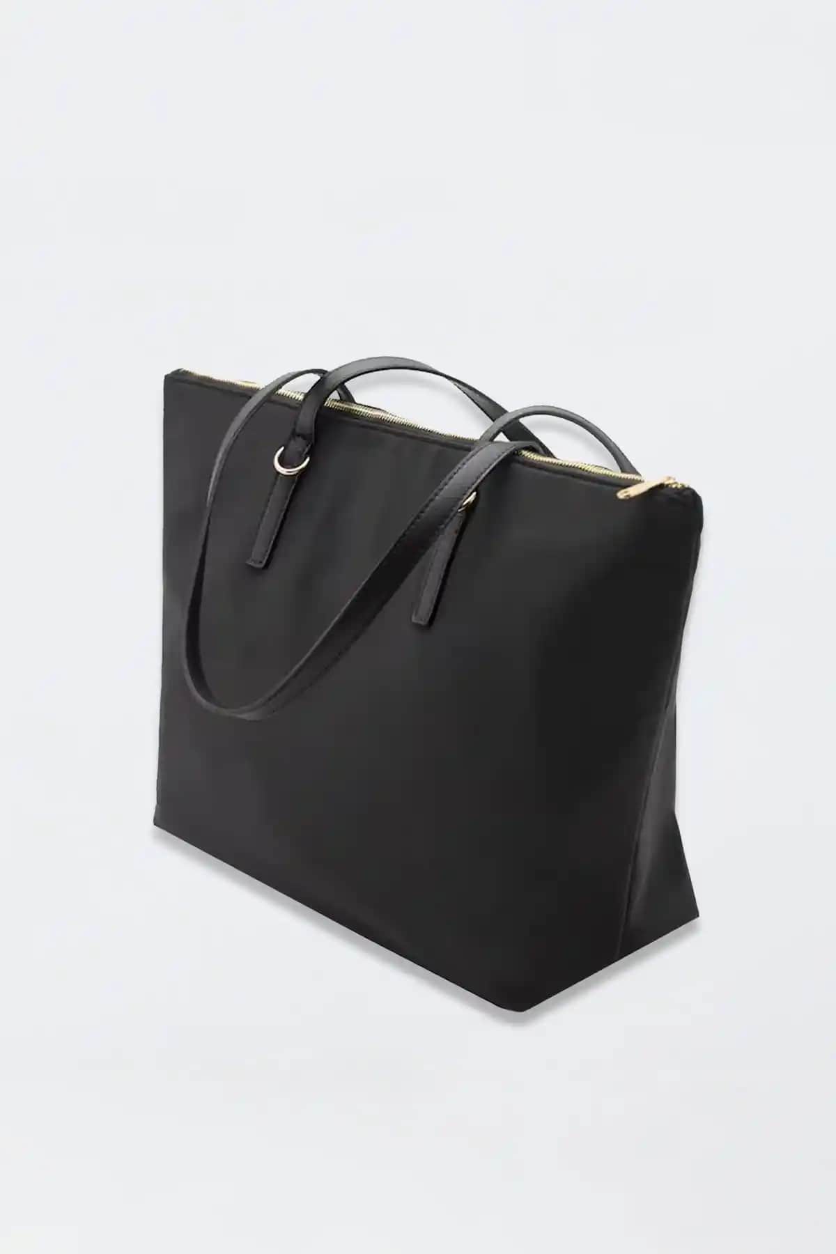 D'VERS Kadın Siyah Su Geçirmez Shopper Çanta: Şıklık ve Fonksiyonellik Bir Arada