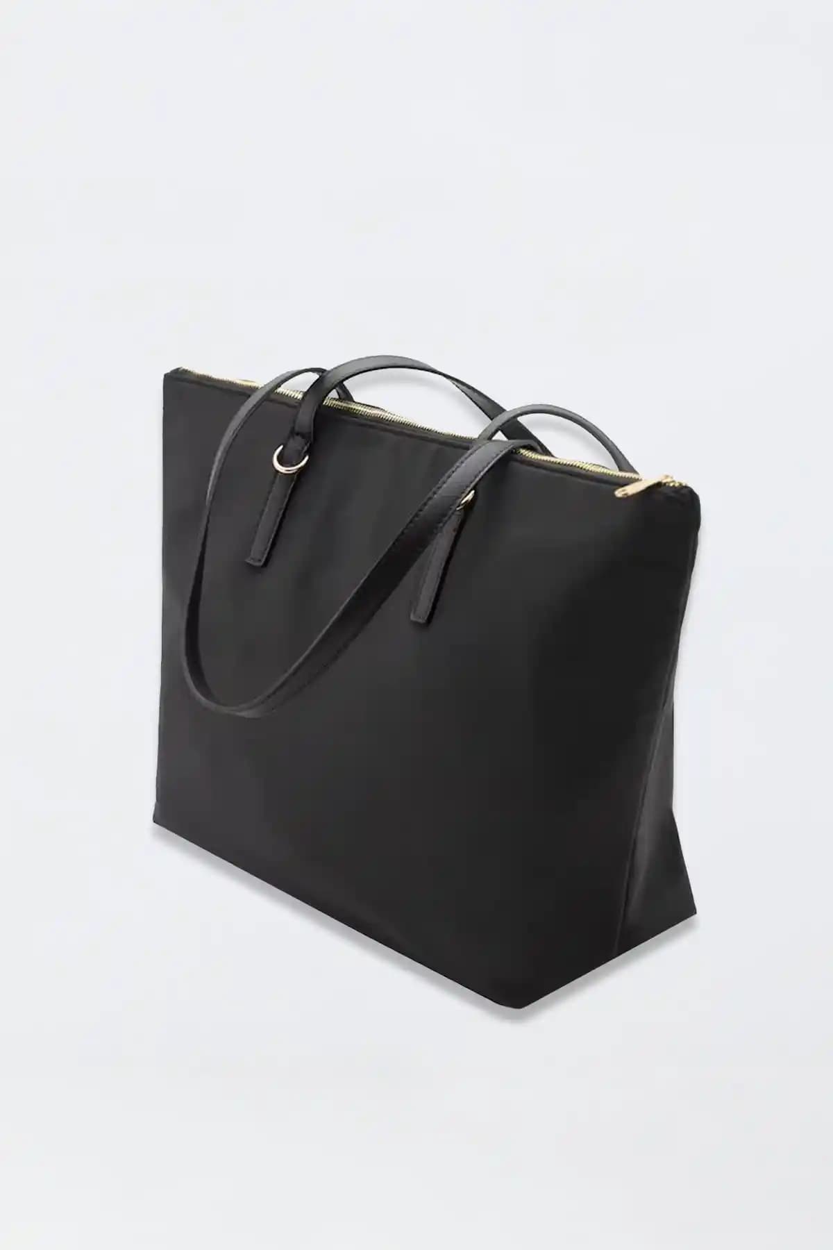 D'VERS Kadın Siyah Su Geçirmez Shopper Çanta: Şıklık ve Fonksiyonellik Bir Arada