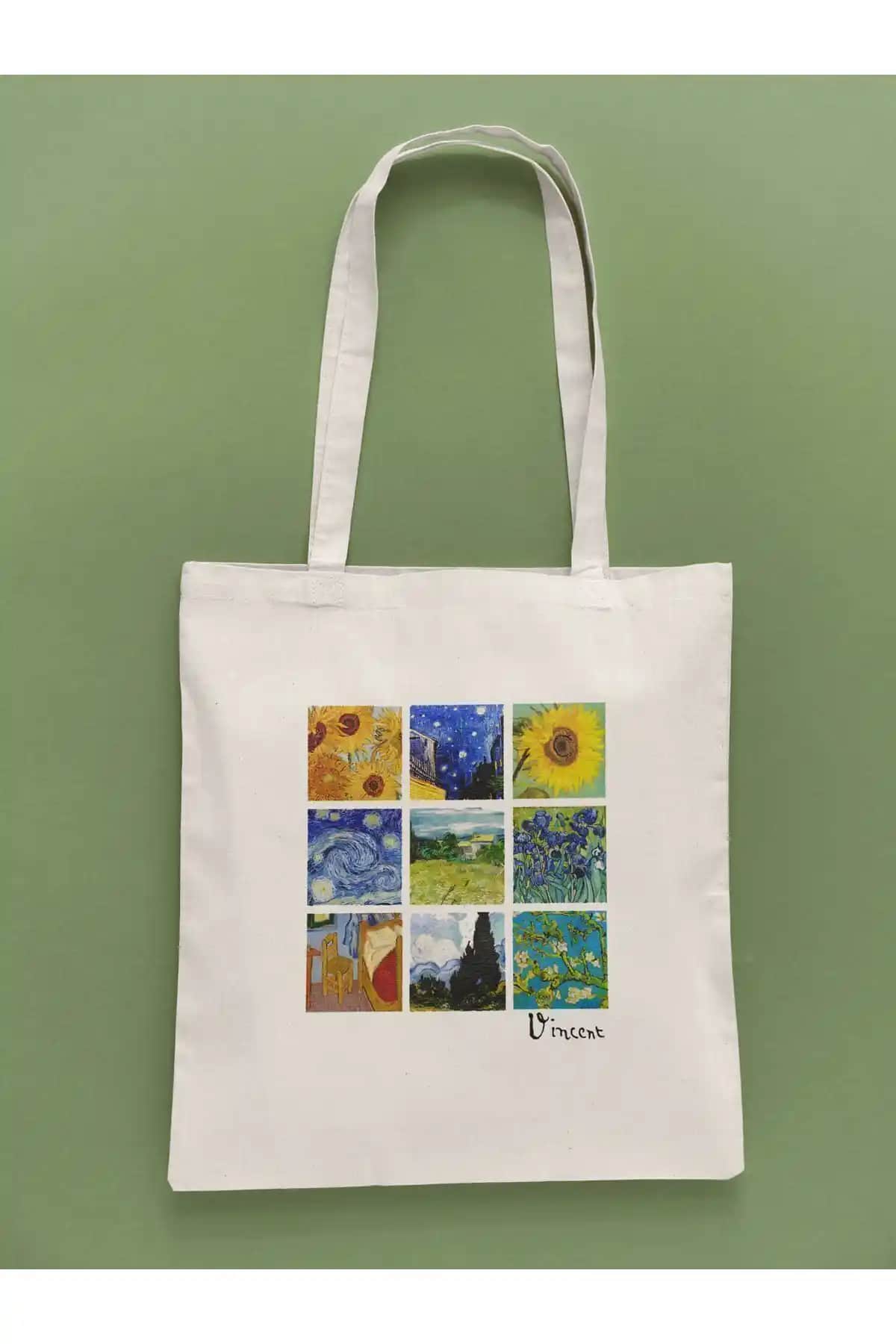 Daystore Van Gogh Art Collage Bez Çanta Günlük Kullanım İçin Şık ve Dayanıklı Tasarım