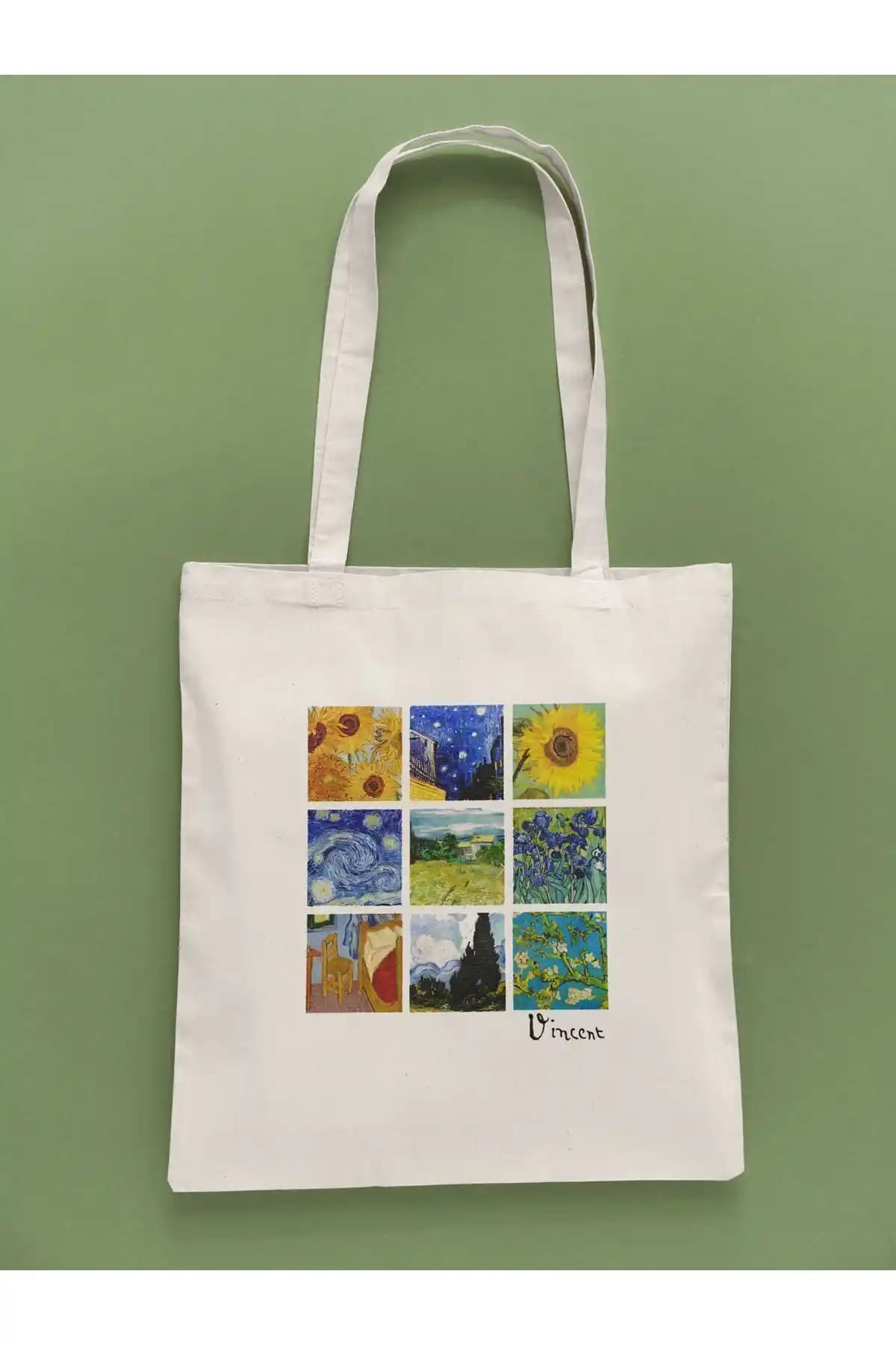 Daystore Van Gogh Art Collage Bez Çanta Günlük Kullanım İçin Şık ve Dayanıklı Tasarım