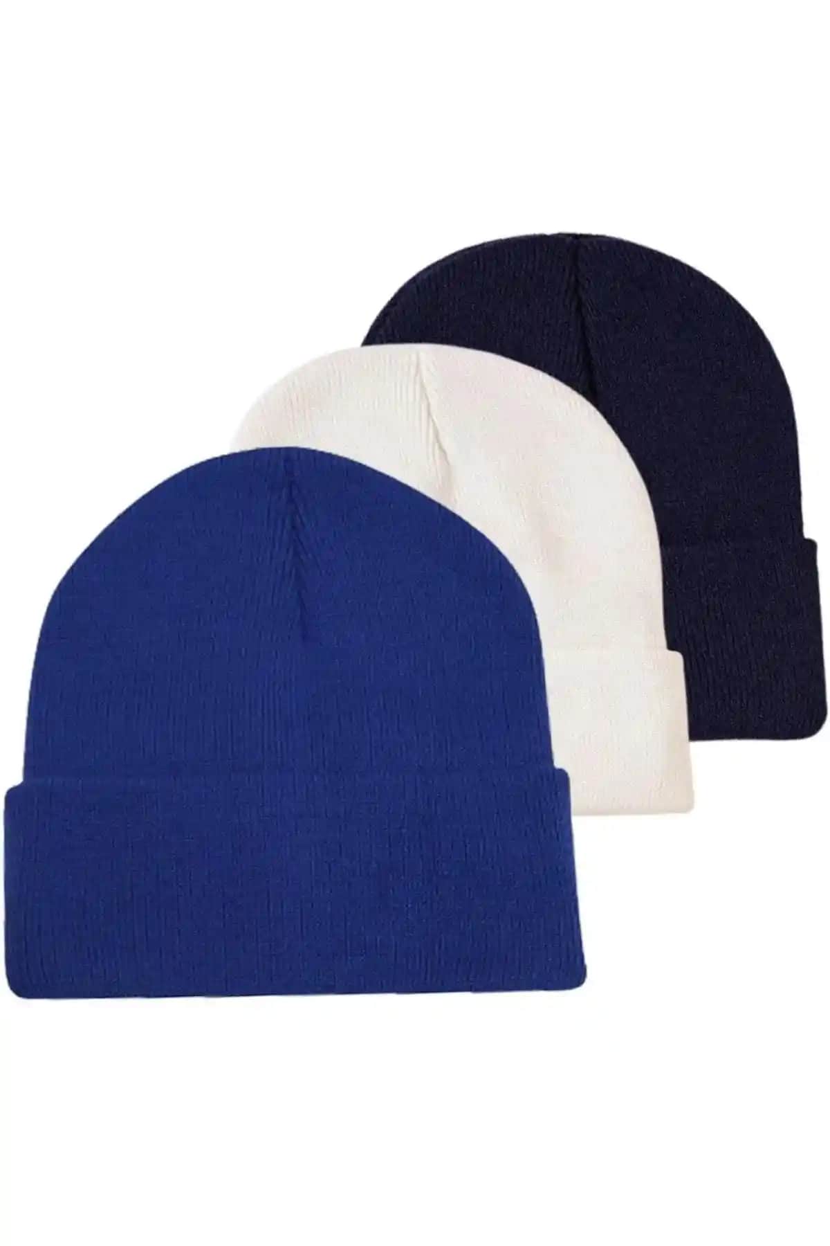 Eke Tekstil Unisex Katlamalı Bere Seti Siyah ve Açık Vizon Renk Seçenekleriyle